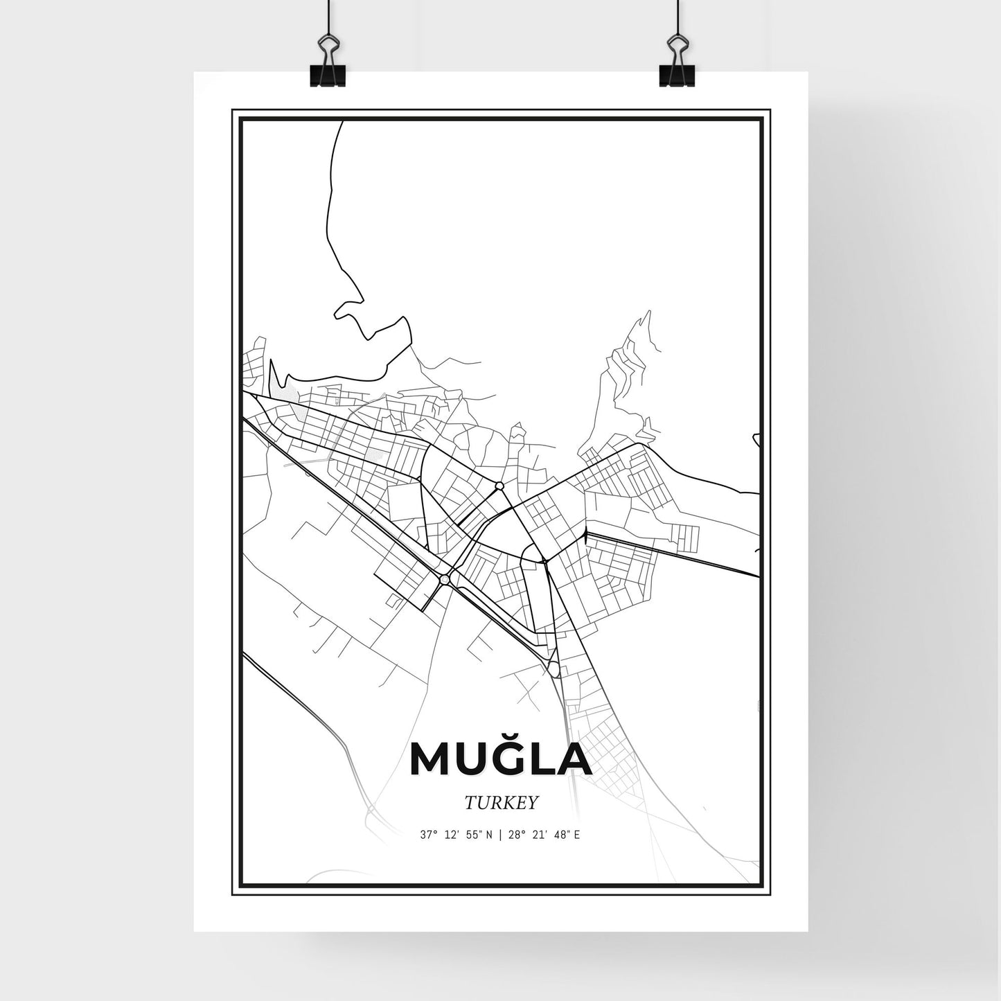 Muğla Turkey - Premium City Map Poster