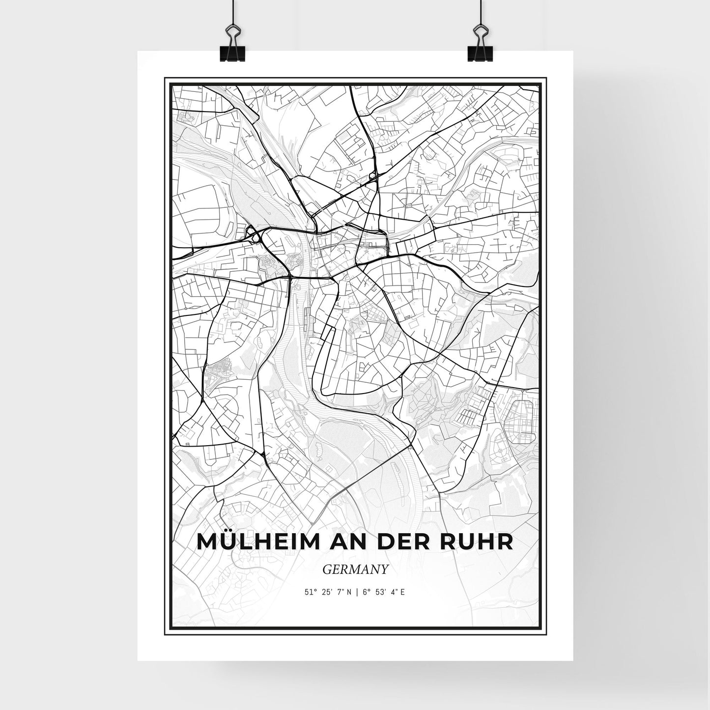 Mulheim an der Ruhr Germany - Premium City Map Poster