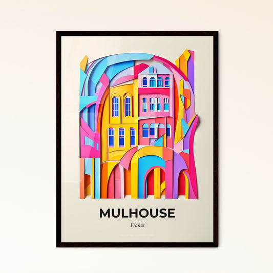 Vivid Mulhouse, France - a colorful city with a clock on the top of it