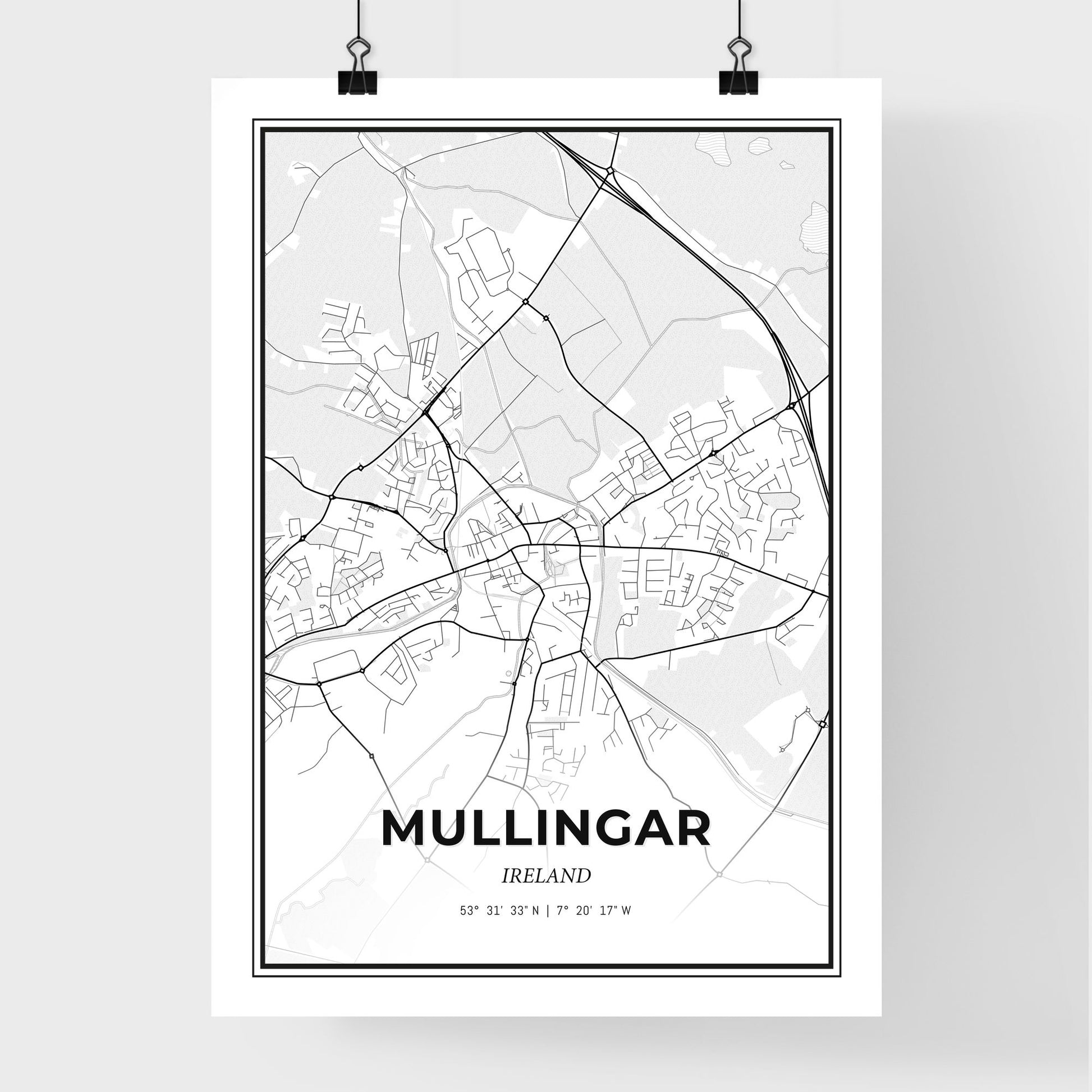 Mullingar Ireland - Premium City Map Poster