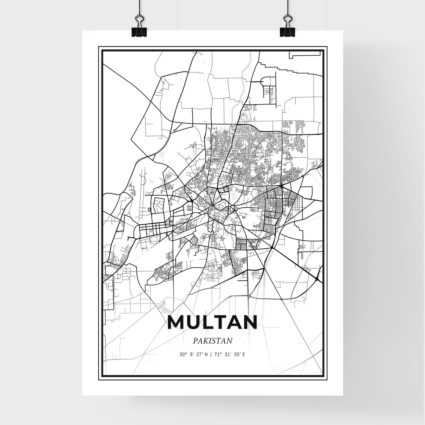 Multan Pakistan - Premium City Map Poster