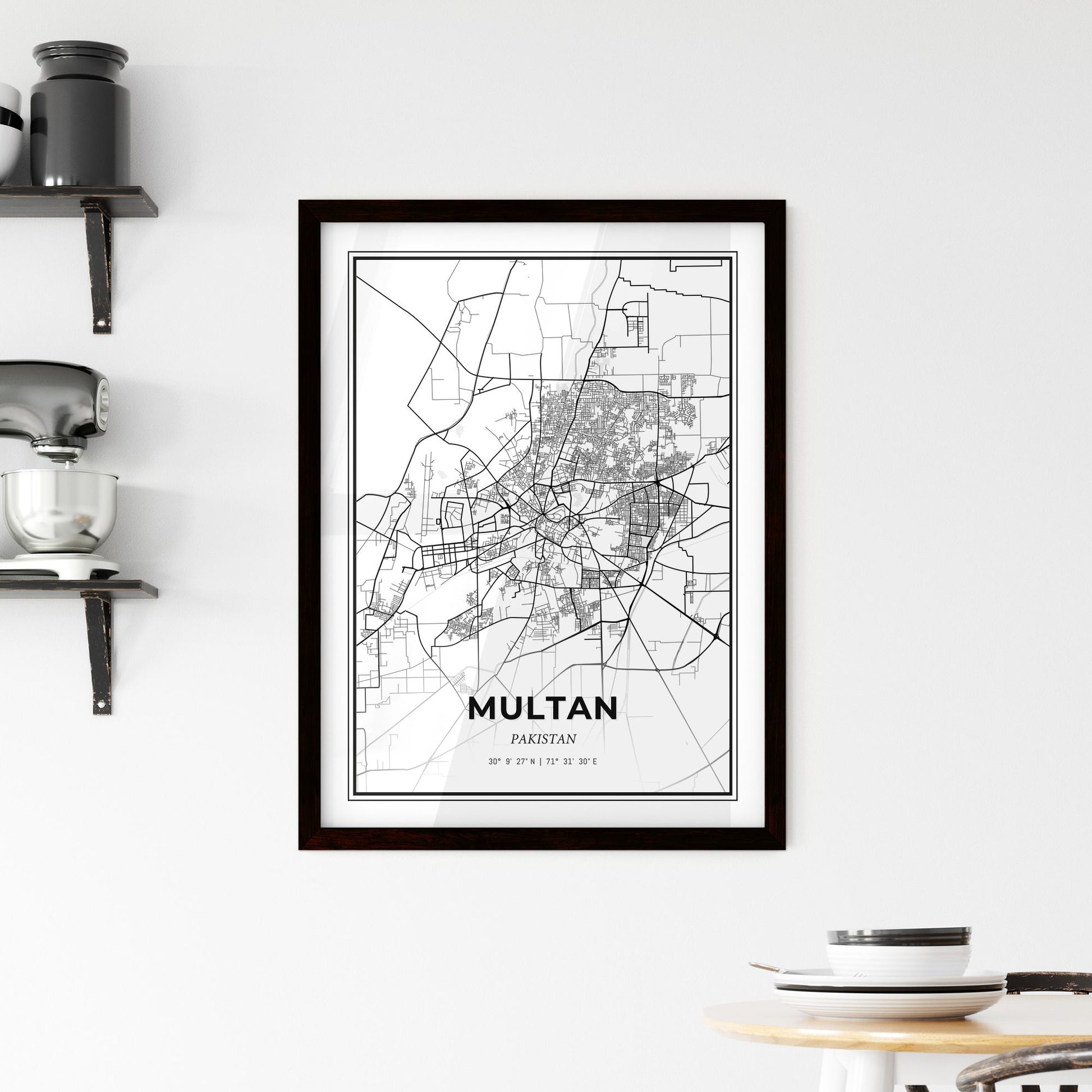 Multan Pakistan - Minimal City Map