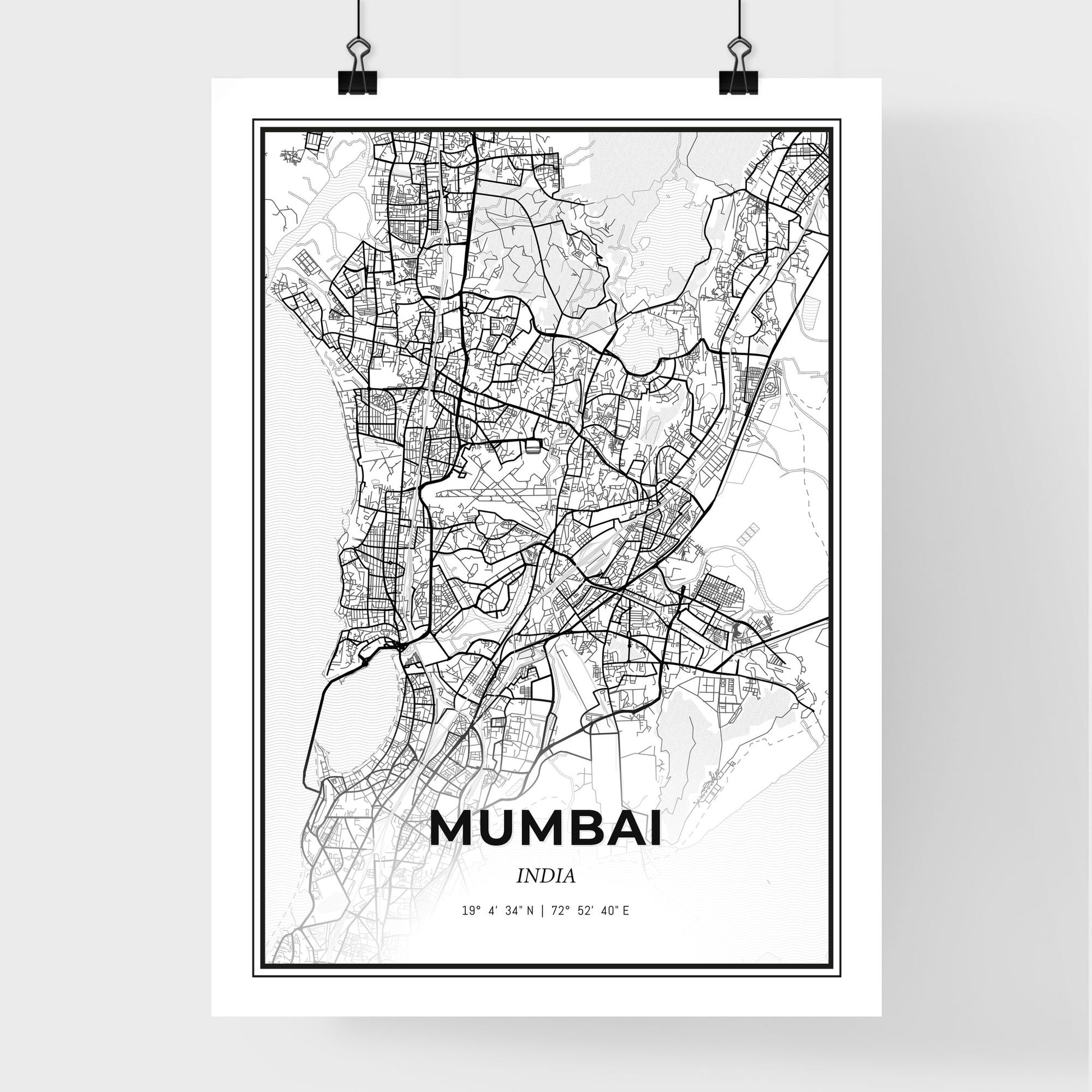 Mumbai India - Premium City Map Poster