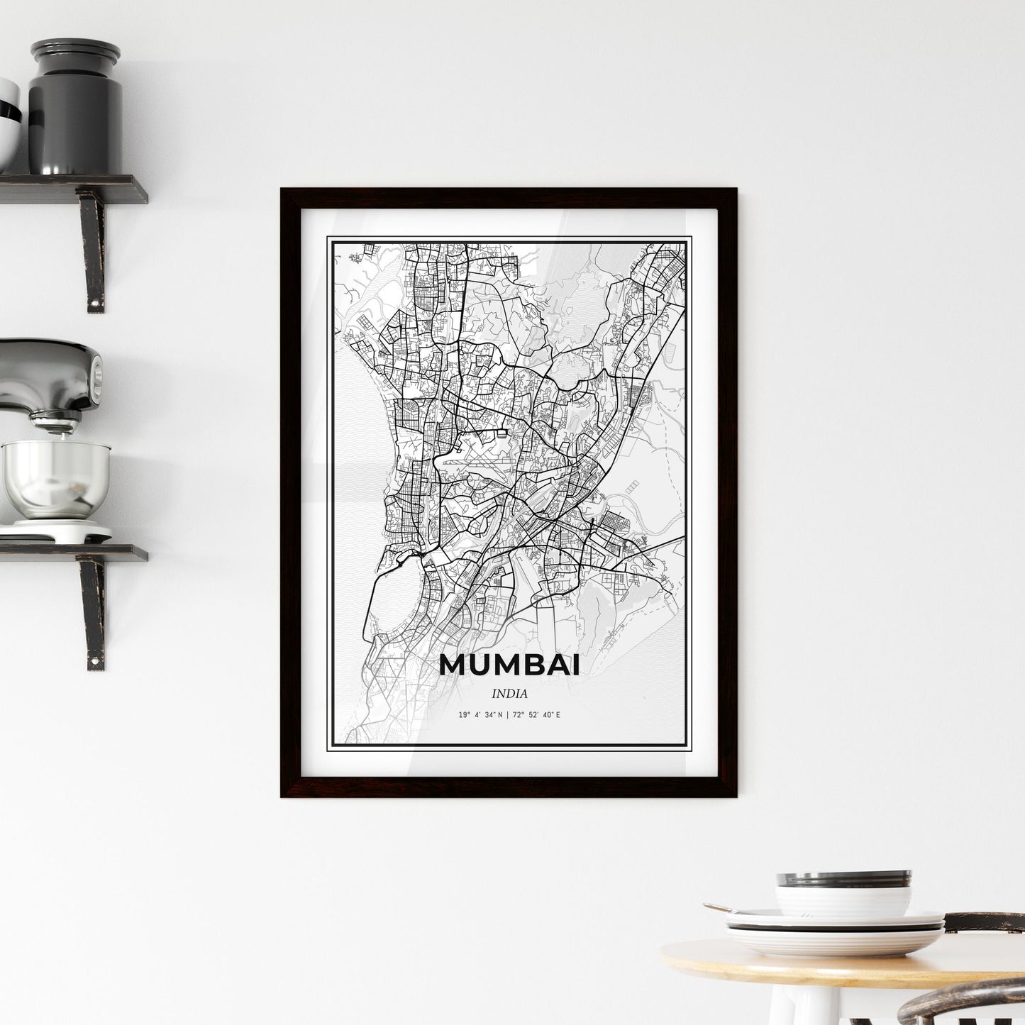 Mumbai India - Minimal City Map