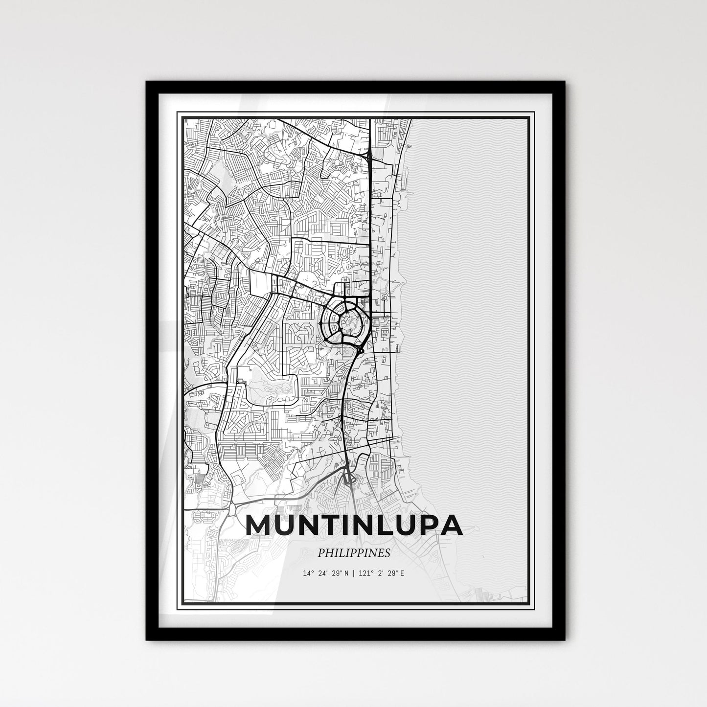 Muntinlupa Philippines - Scandinavian Style City Map for Modern Home Decor