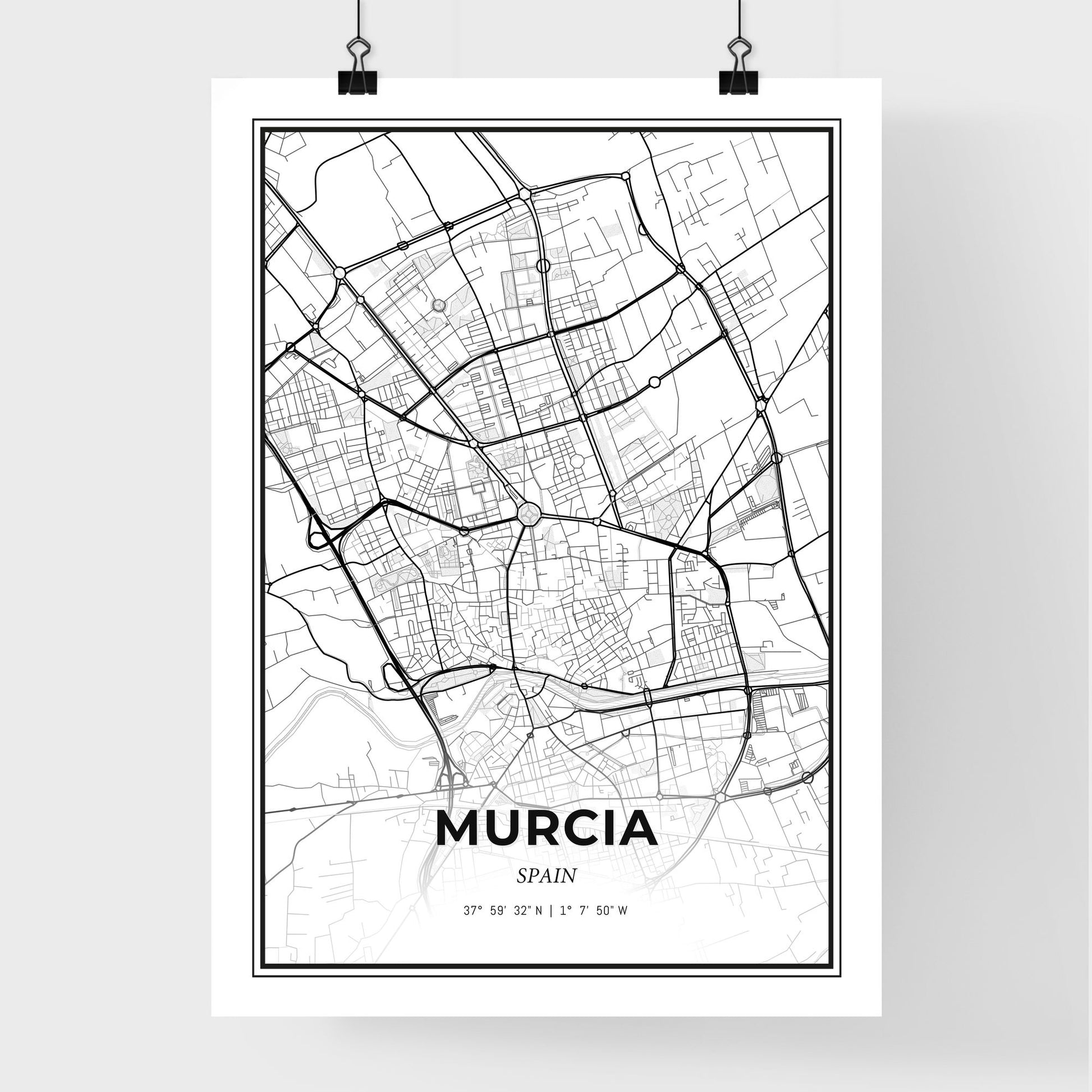 Murcia Spain - Premium City Map Poster