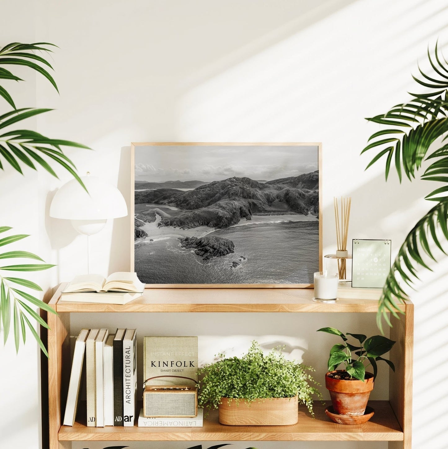 Murder Hole Beach Black and White Wall Art – Donegal Ireland Aerial Print