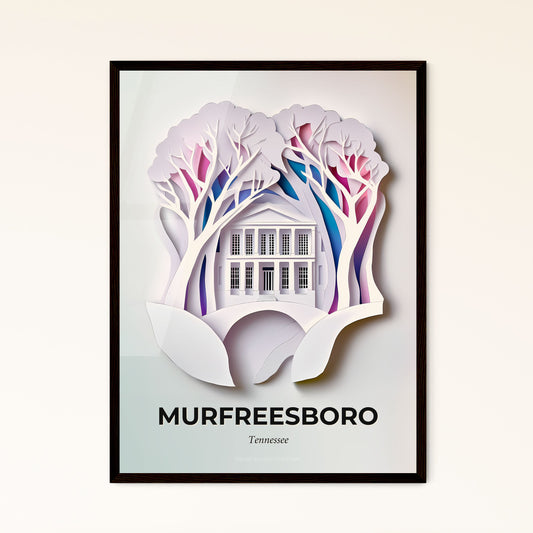 Vivid Murfreesboro, Tennessee - a paper cut of a house in a forest