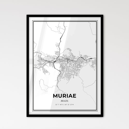 Muriae Brazil - Scandinavian Style City Map for Modern Home Decor