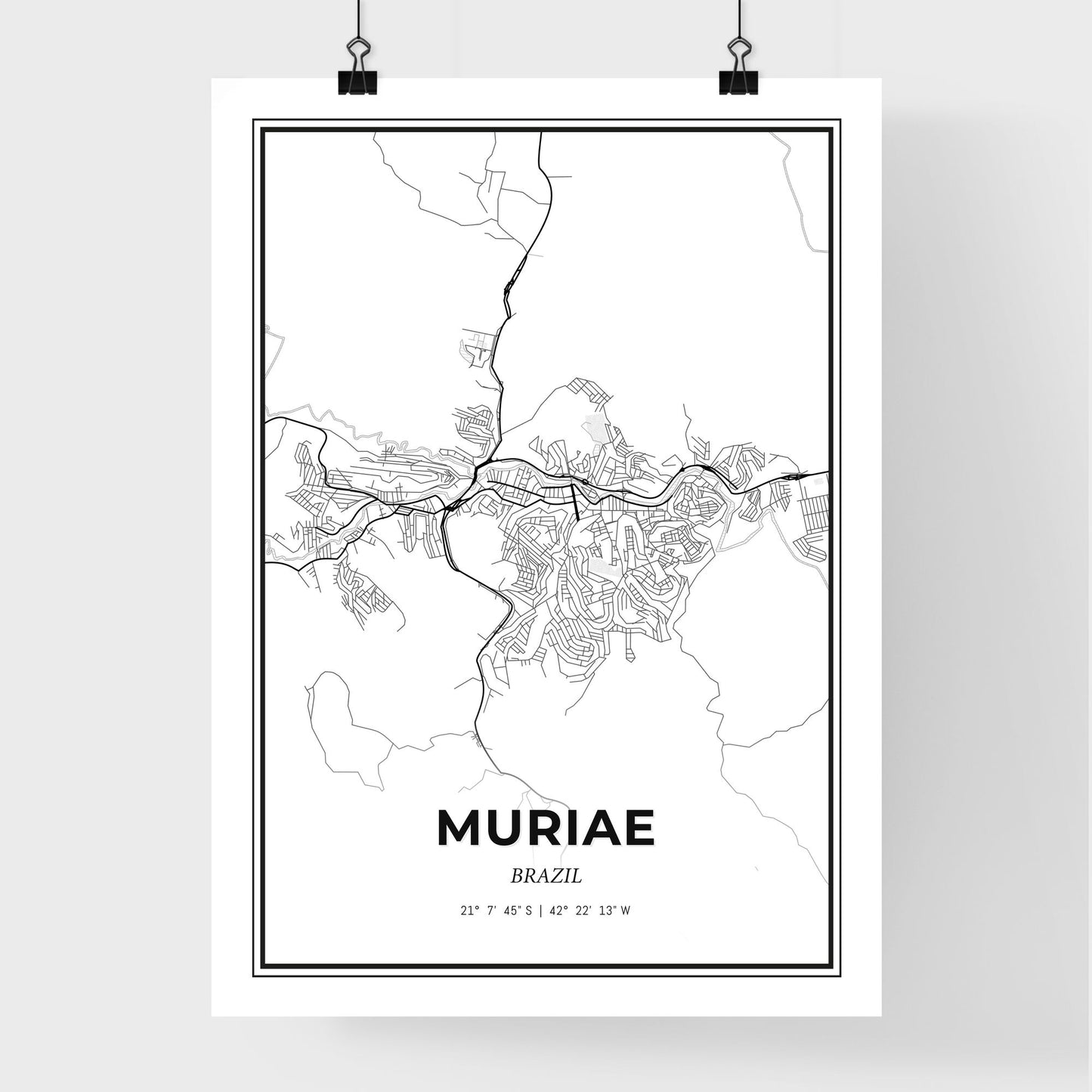 Muriae Brazil - Premium City Map Poster