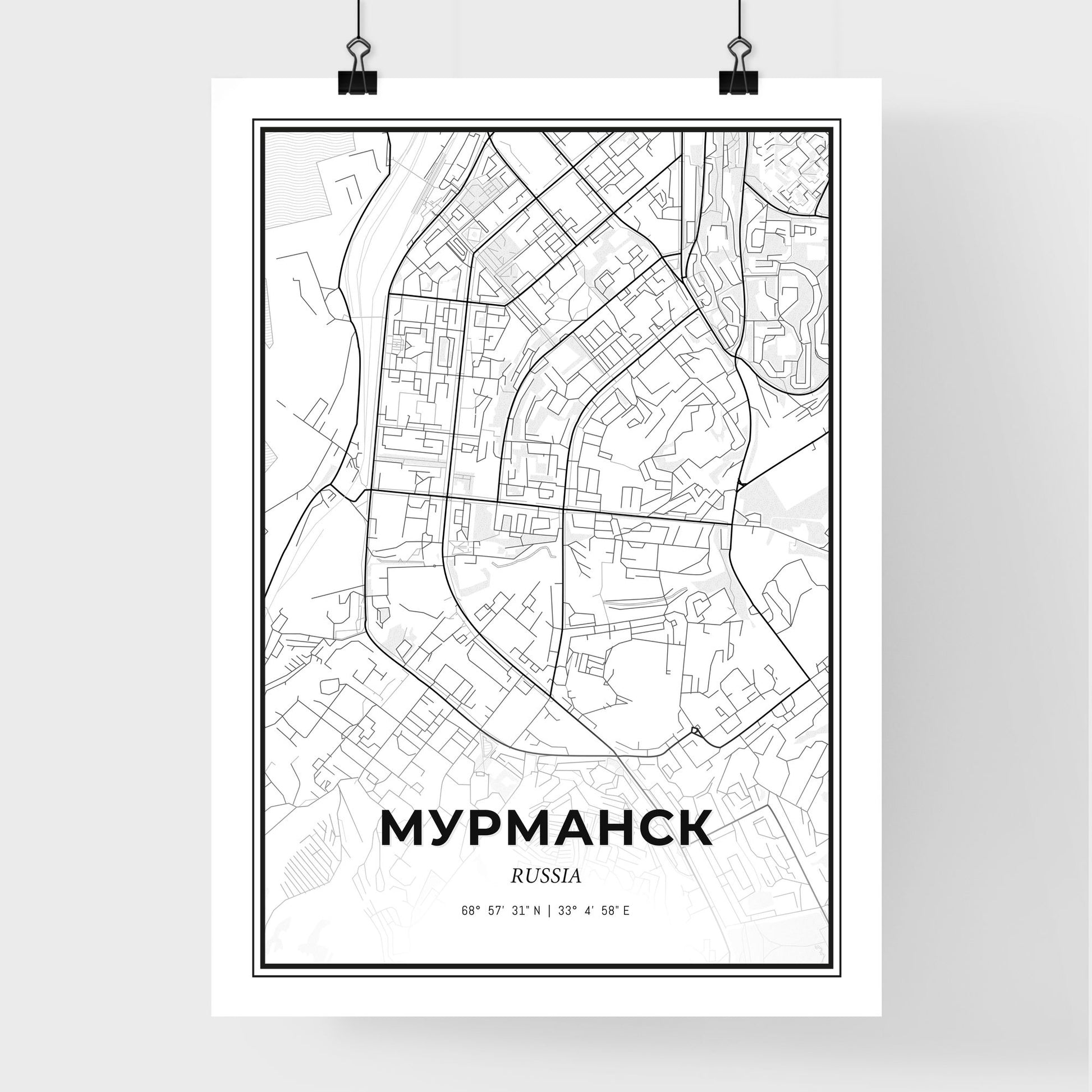 Murmansk Russia - Premium City Map Poster