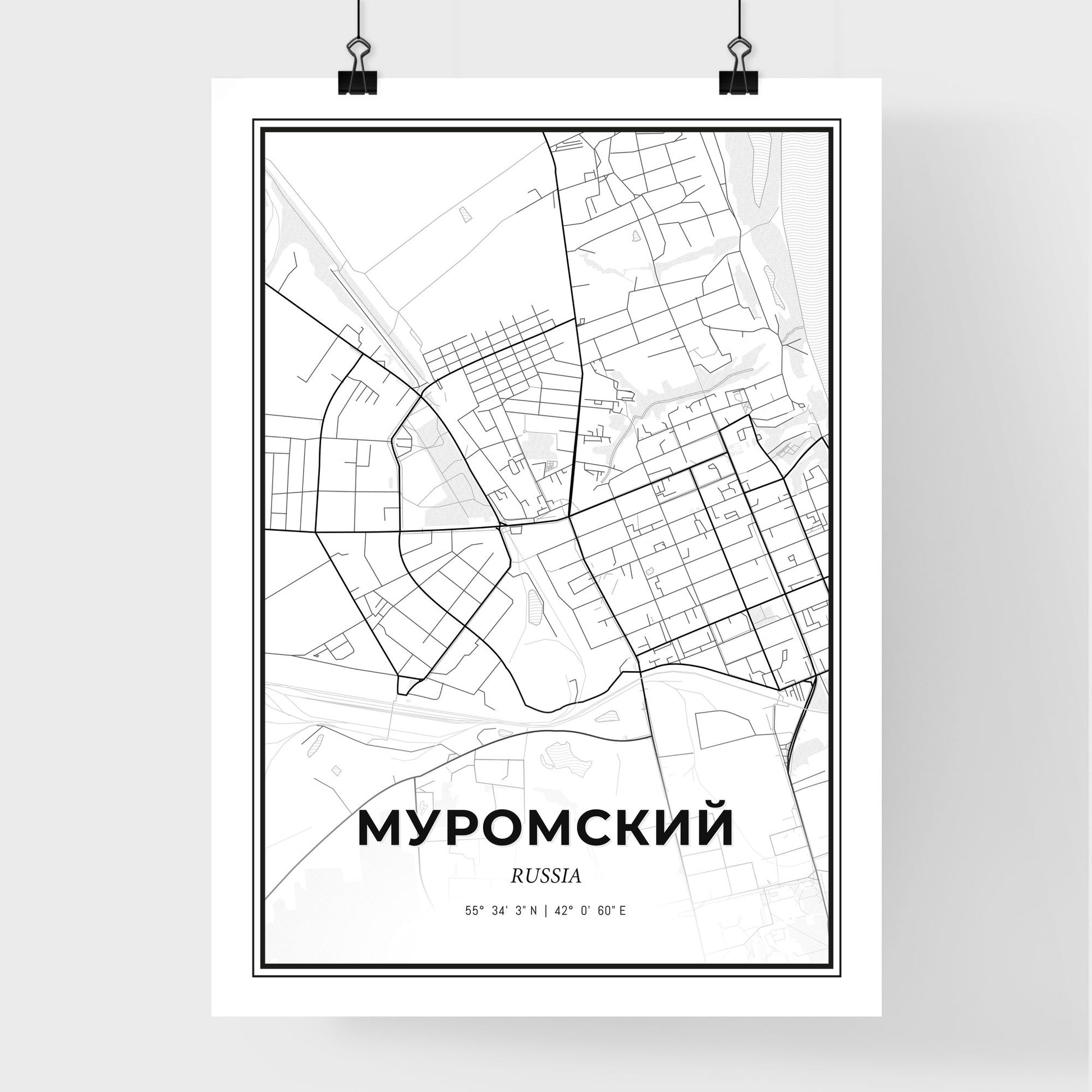 Murom Russia - Premium City Map Poster