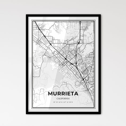 Murrieta California - Scandinavian Style City Map for Modern Home Decor