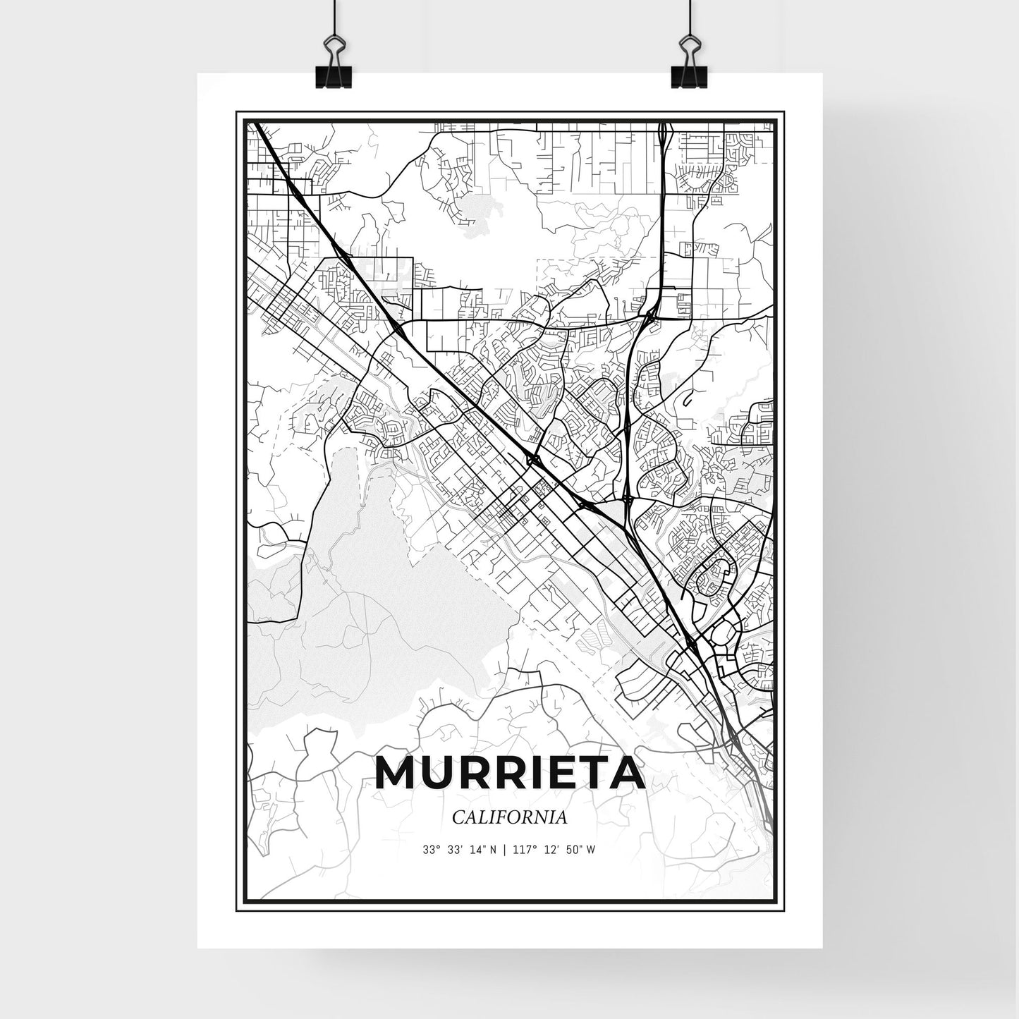 Murrieta California - Premium City Map Poster