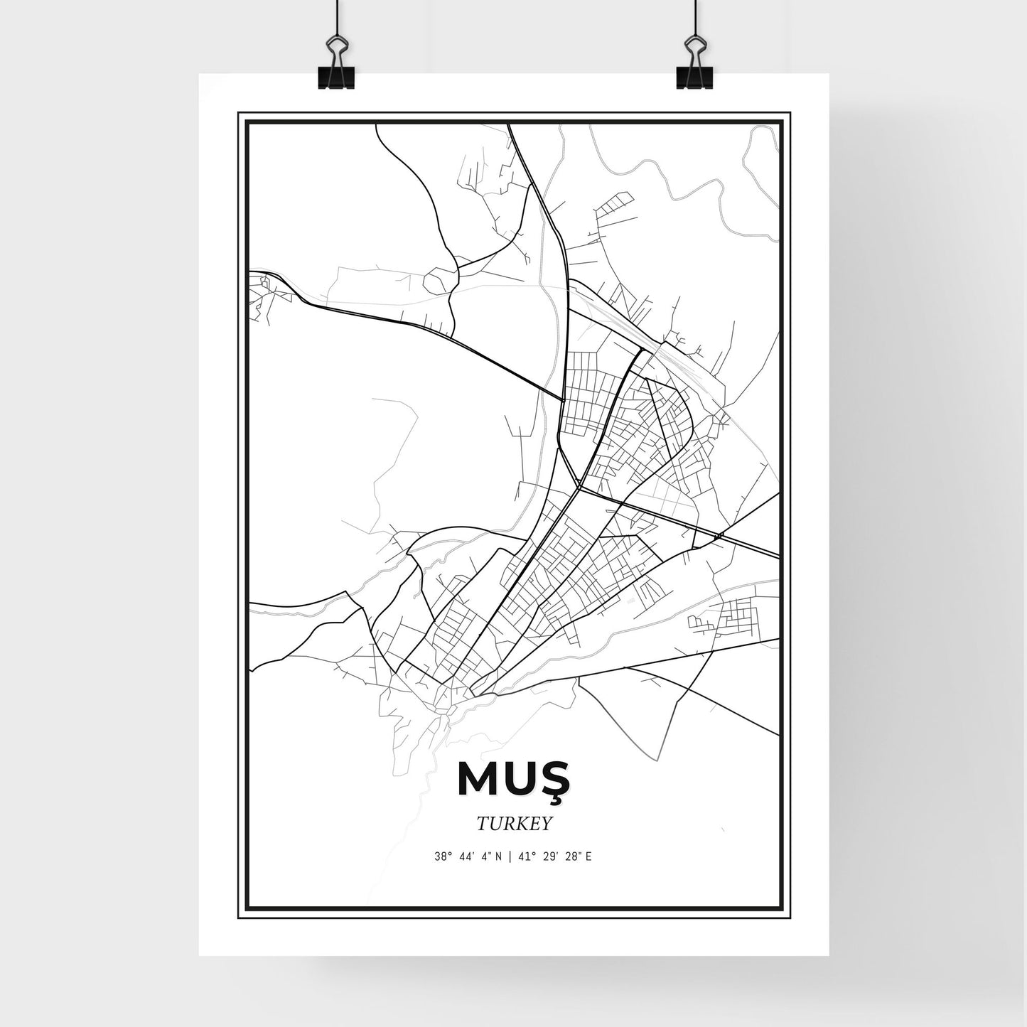 Muş Turkey - Premium City Map Poster