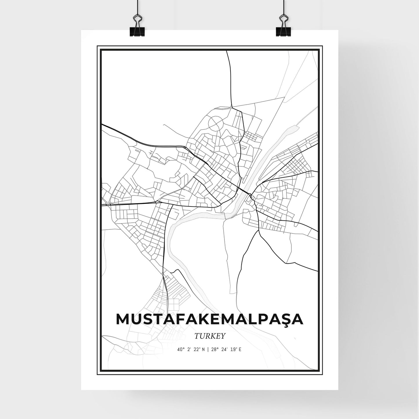 Mustafakemalpaşa Turkey - Premium City Map Poster