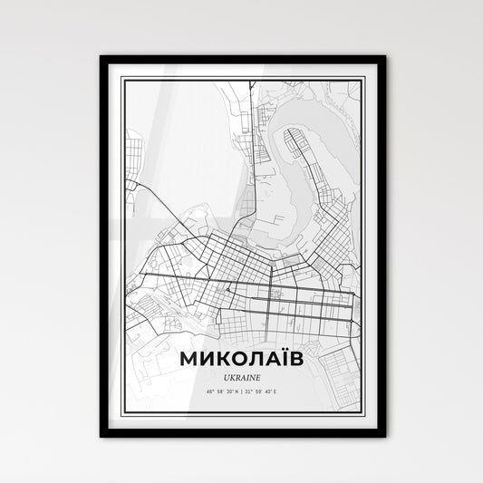 Mykolaiv Ukraine - Scandinavian Style City Map for Modern Home Decor