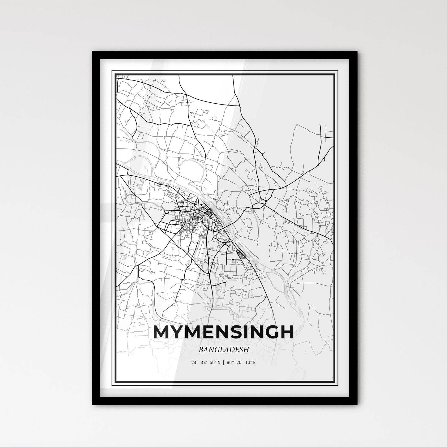 Mymensingh Bangladesh - Scandinavian Style City Map for Modern Home Decor