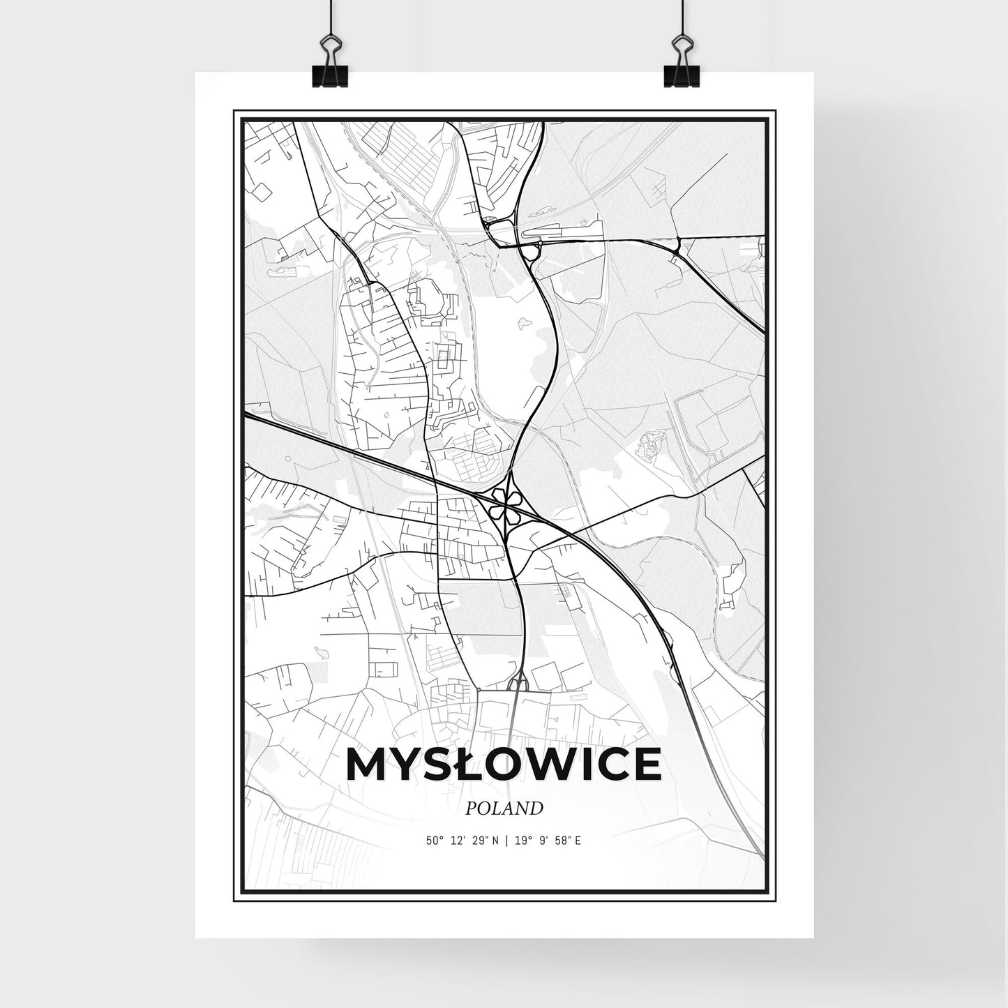 Mysłowice Poland - Premium City Map Poster