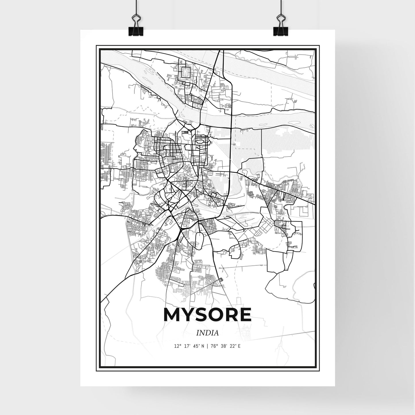 Mysore India - Premium City Map Poster