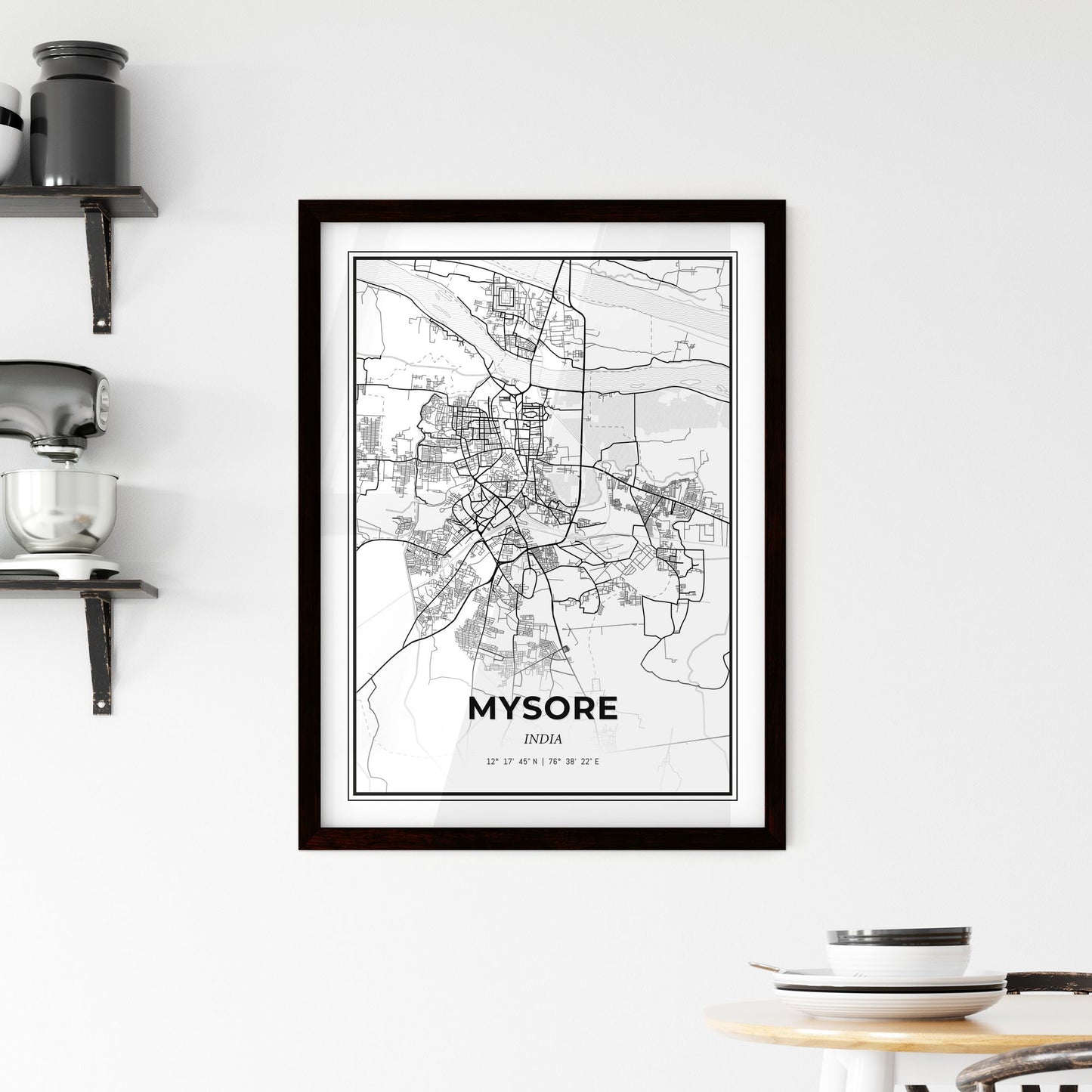 Mysore India - Minimal City Map