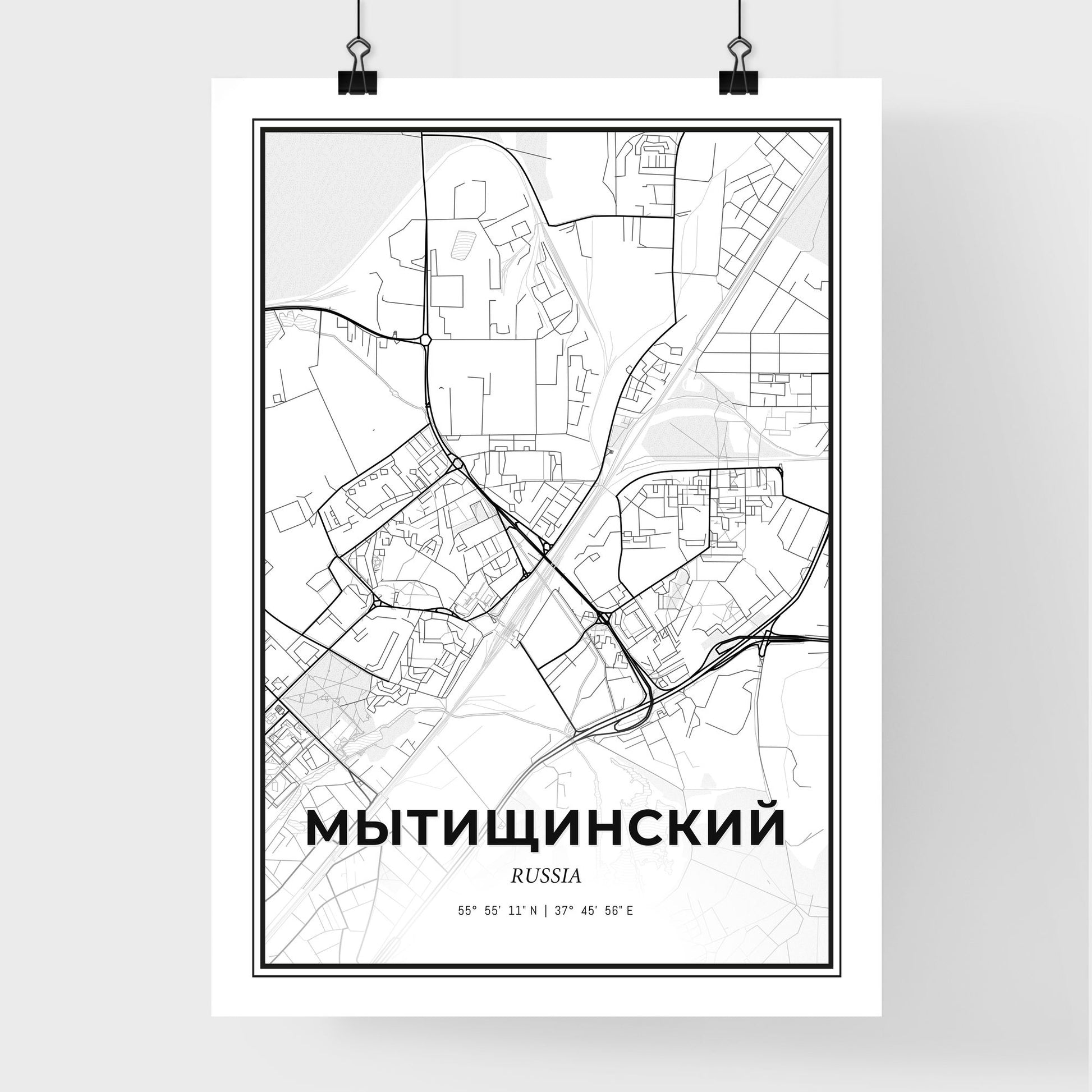 Mytishchi Russia - Premium City Map Poster