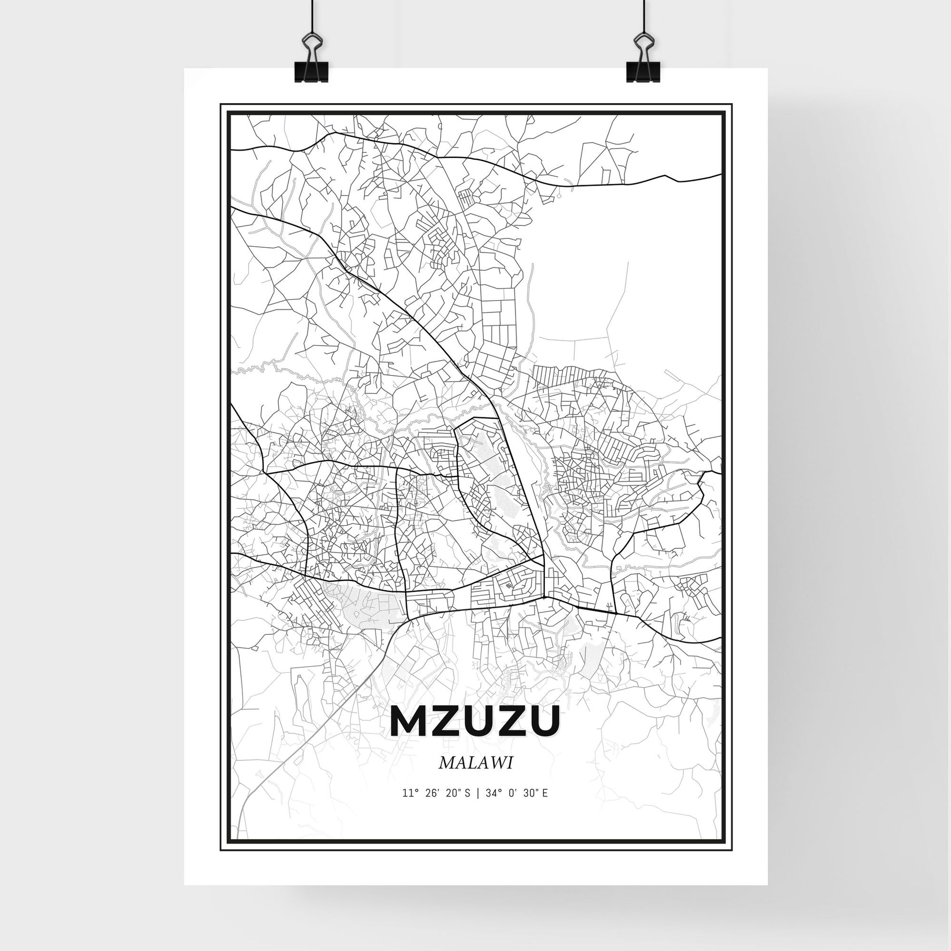 Mzuzu Malawi - Premium City Map Poster