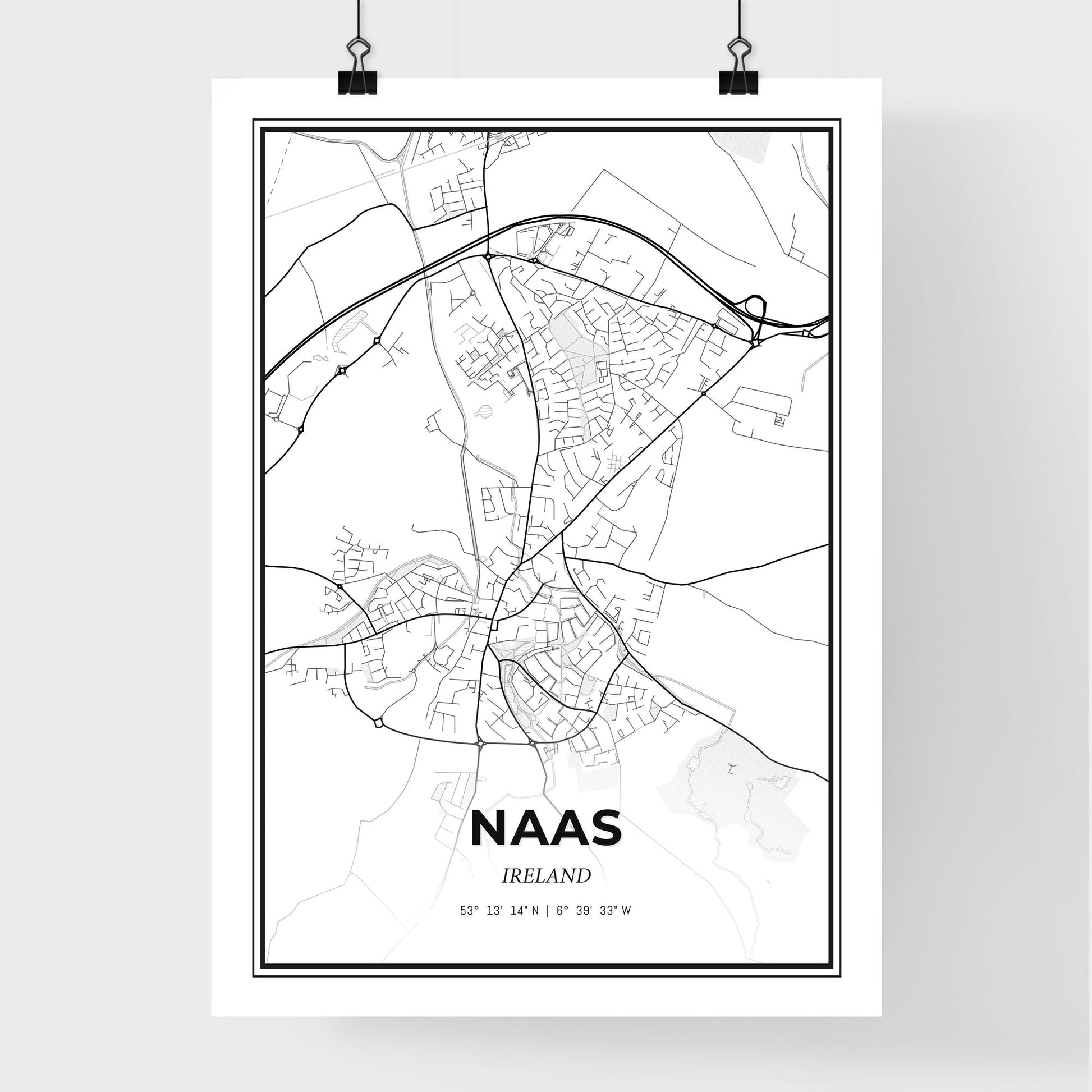 Naas Ireland - Premium City Map Poster