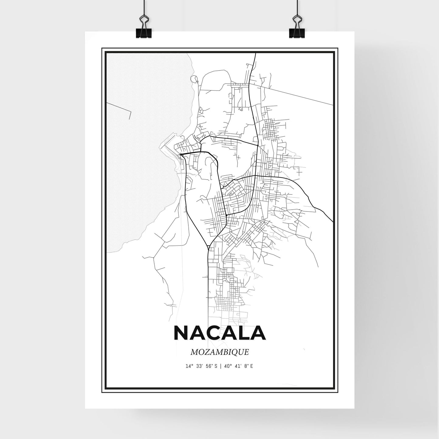 Nacala Mozambique - Premium City Map Poster