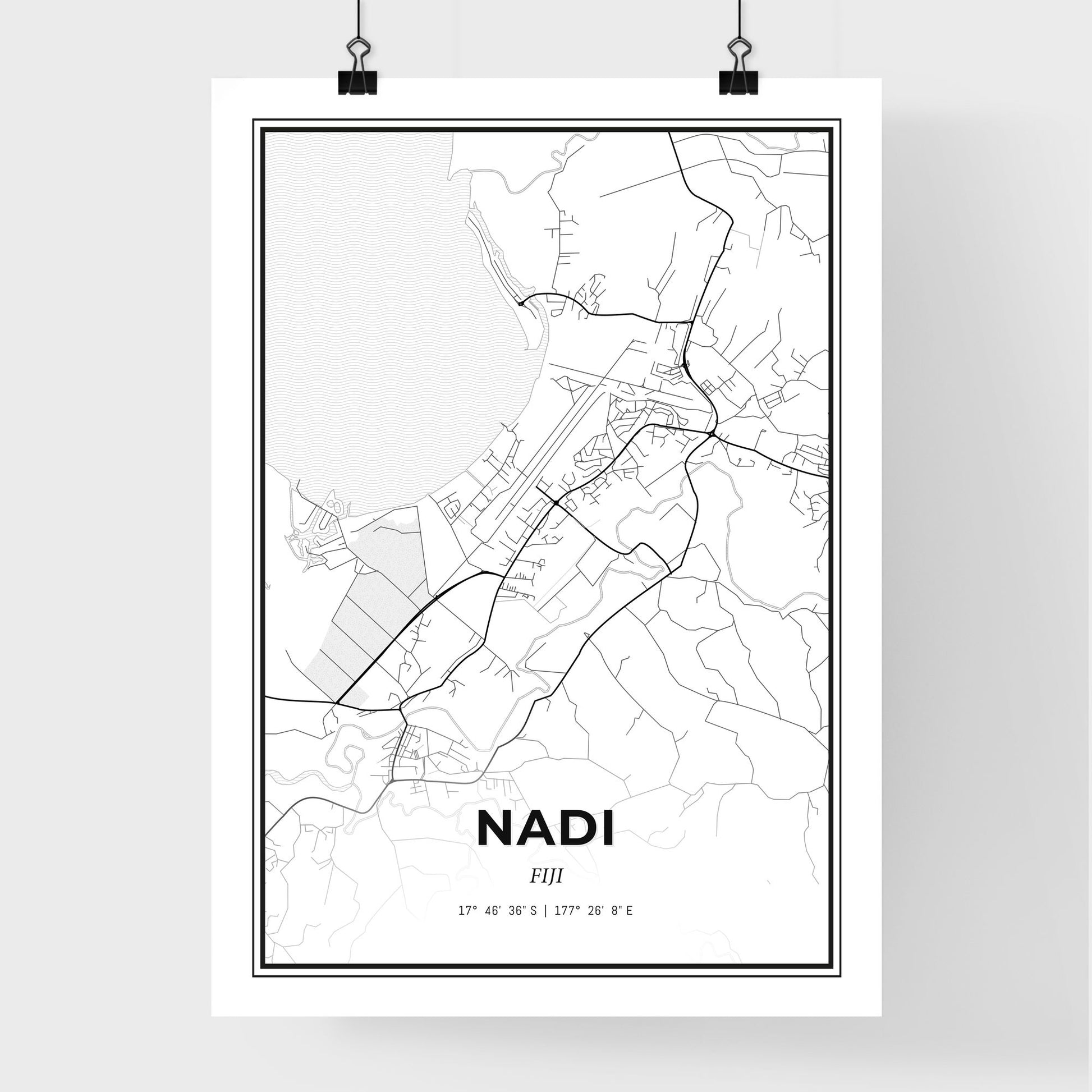 Nadi Fiji - Premium City Map Poster