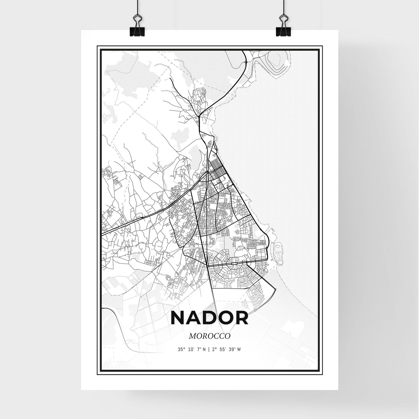 Nador Morocco - Premium City Map Poster