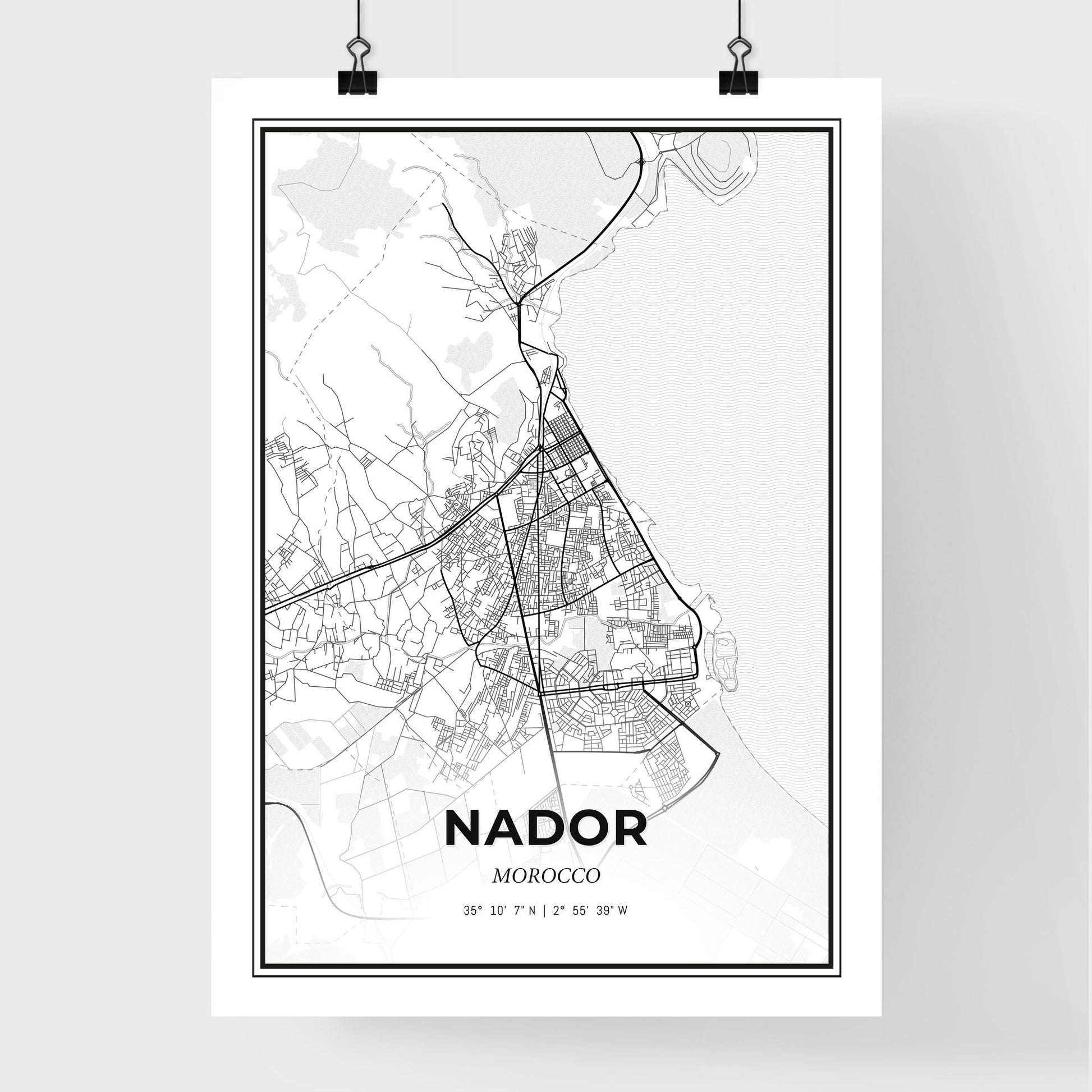 Nador Morocco - Premium City Map Poster