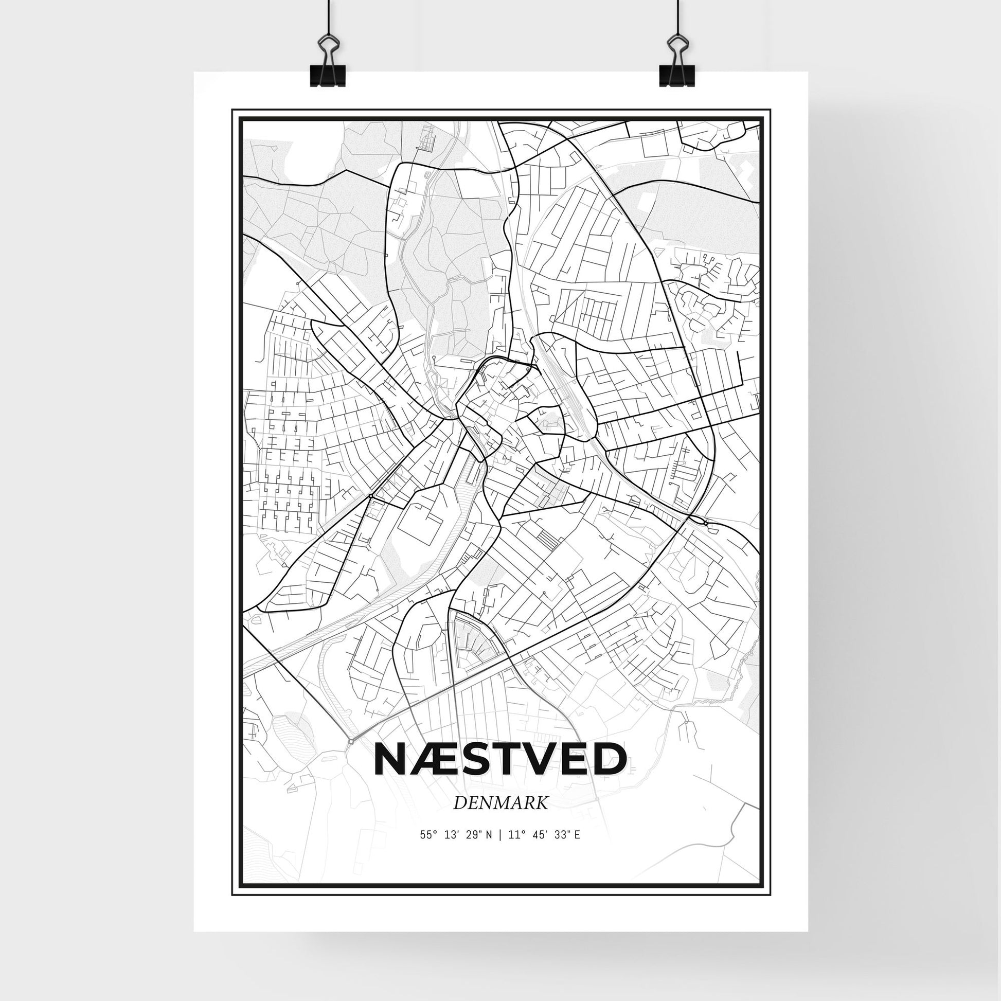 Næstved Denmark - Premium City Map Poster