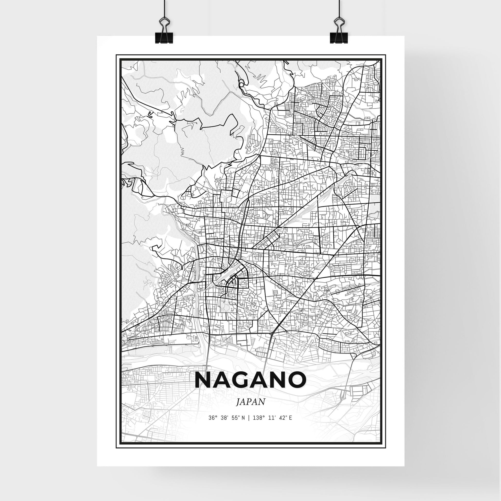 Nagano Japan - Premium City Map Poster