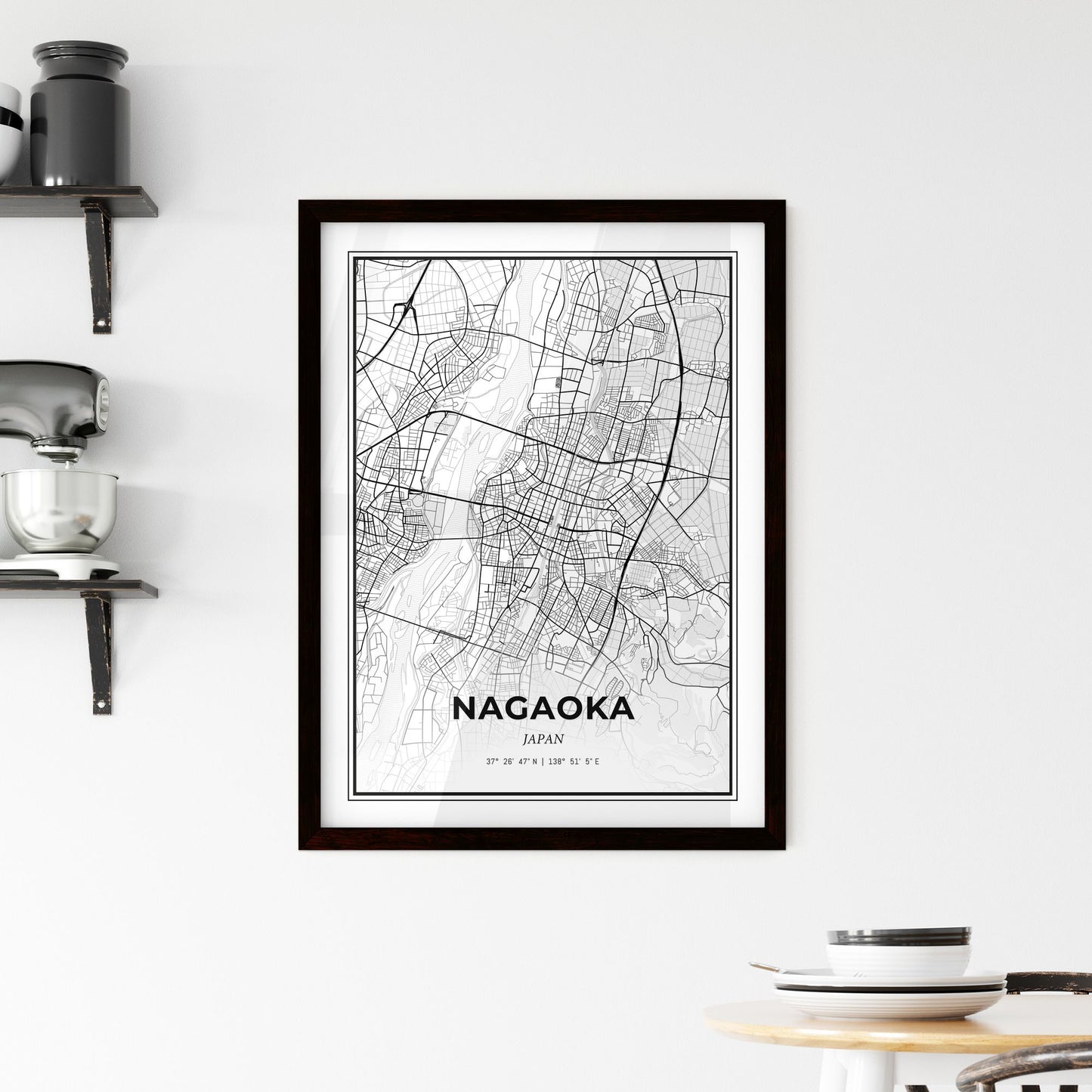 Nagaoka Japan - Minimal City Map