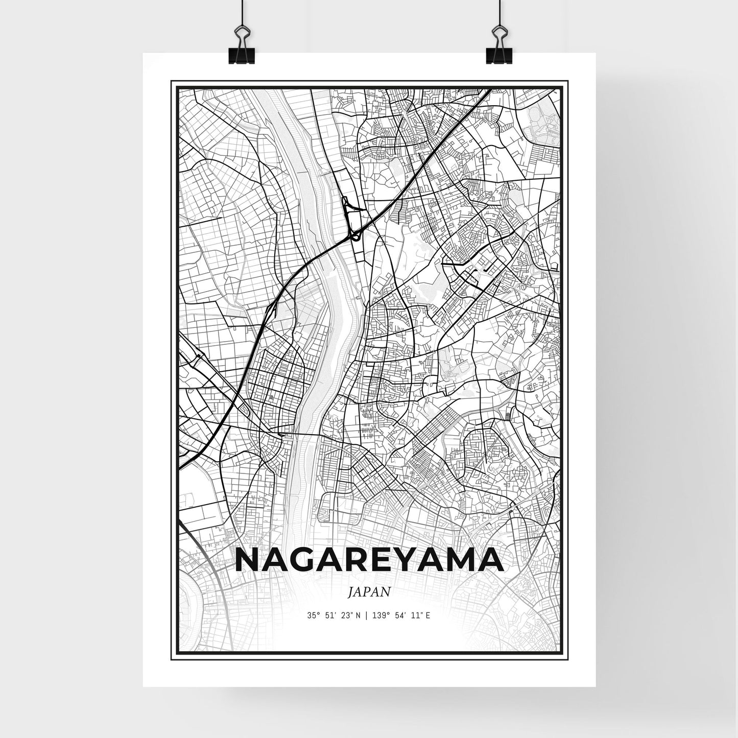 Nagareyama Japan - Premium City Map Poster