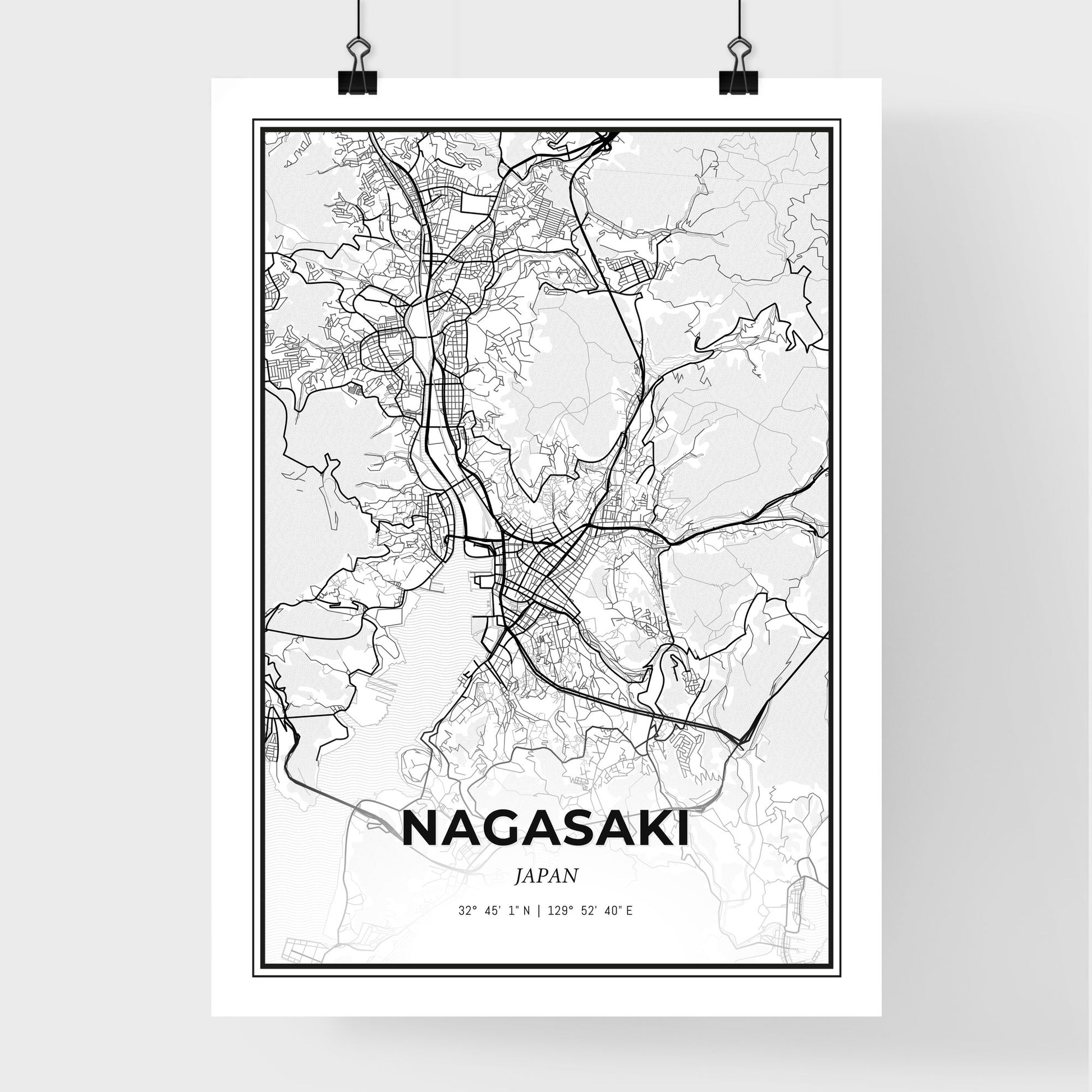 Nagasaki Japan - Premium City Map Poster