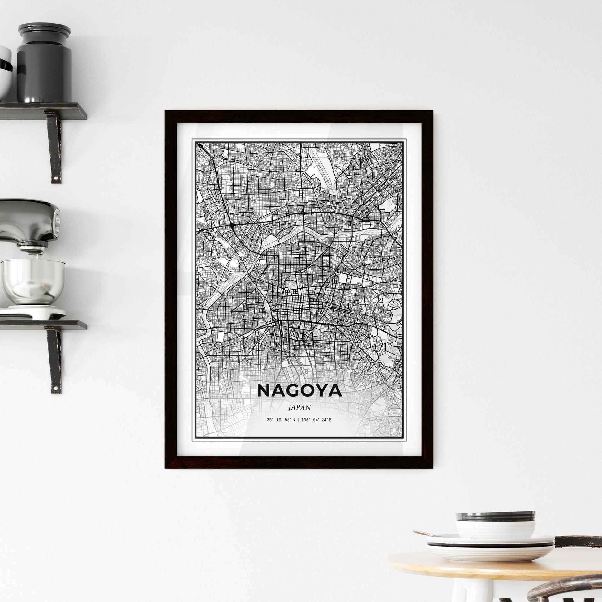 Nagoya Japan - Minimal City Map