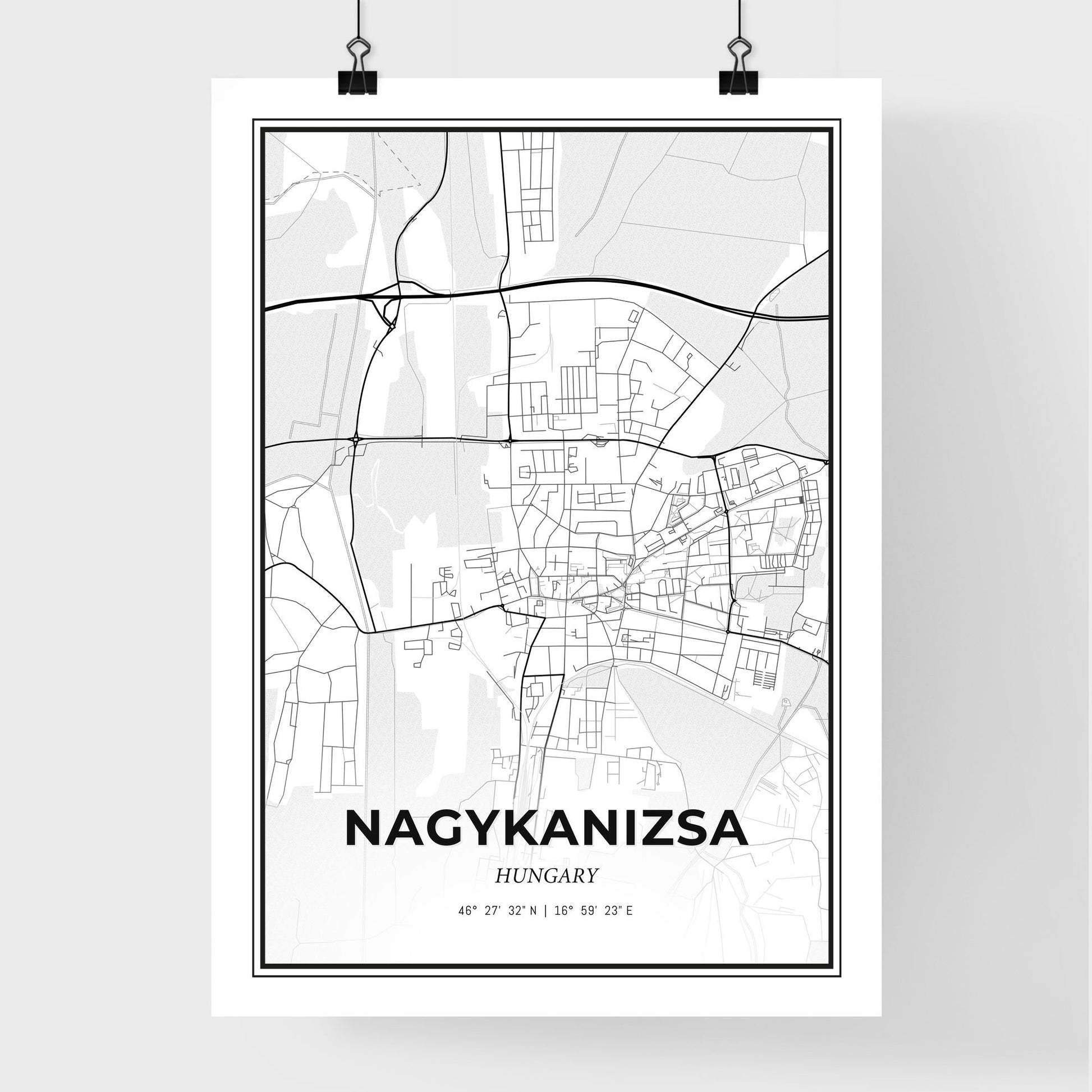 Nagykanizsa Hungary - Premium City Map Poster