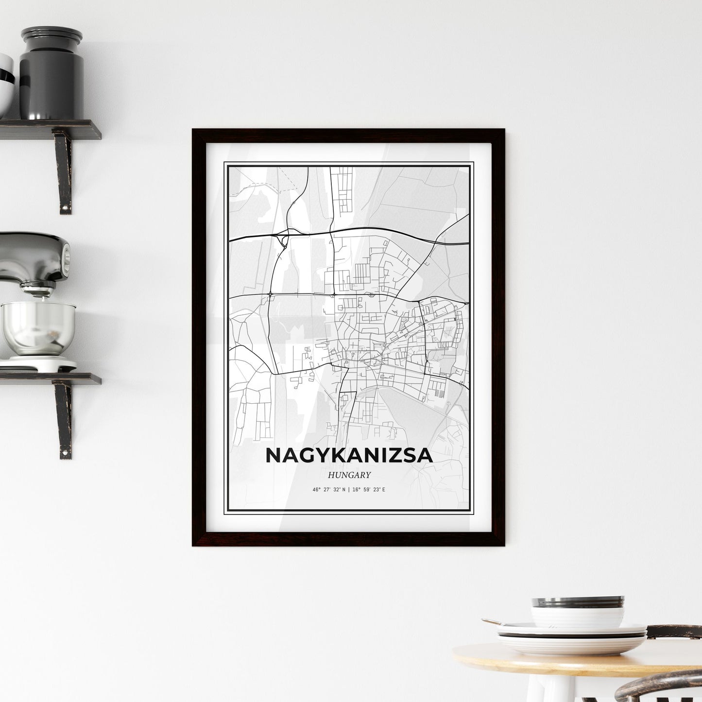 Nagykanizsa Hungary - Minimal City Map