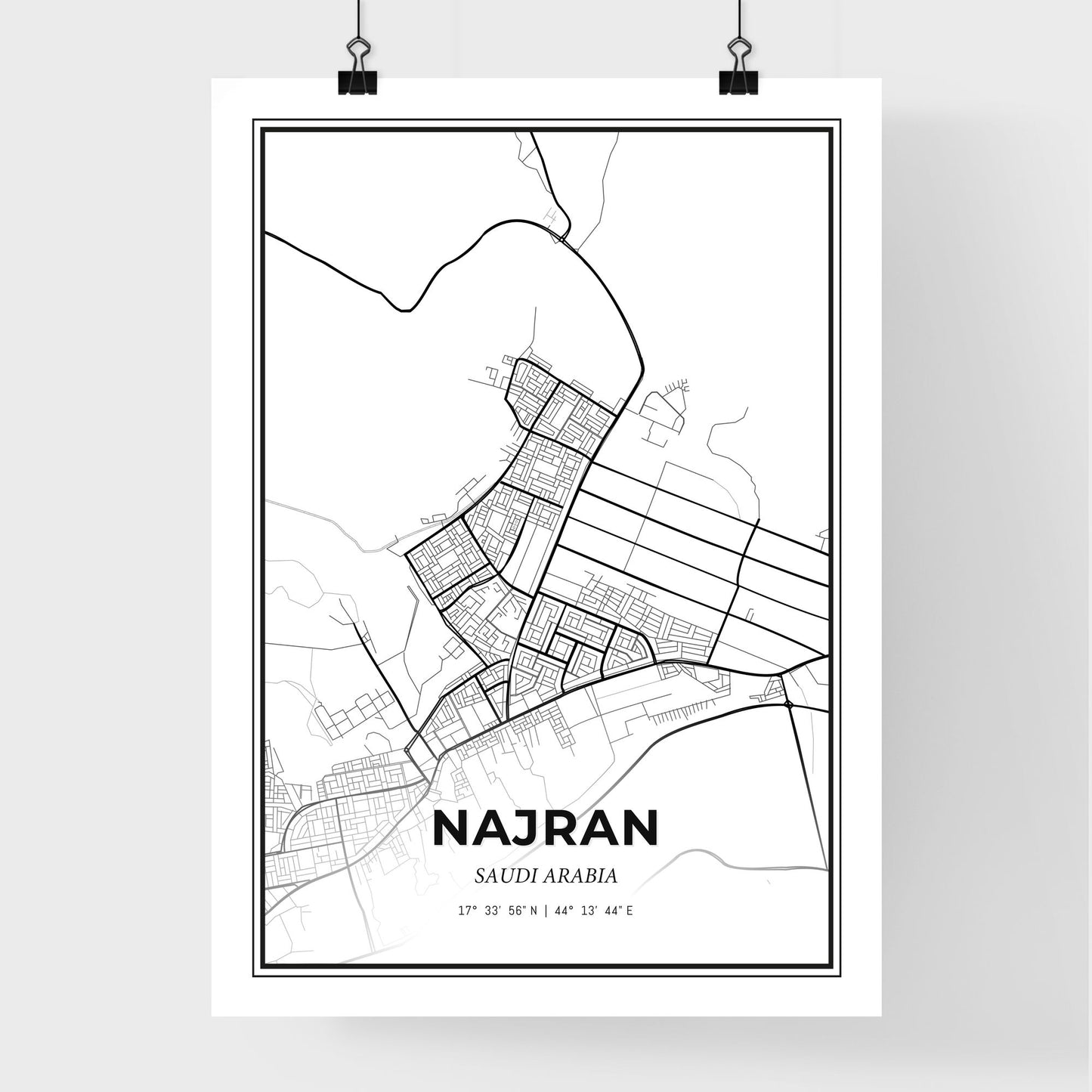 Najran Saudi Arabia - Premium City Map Poster