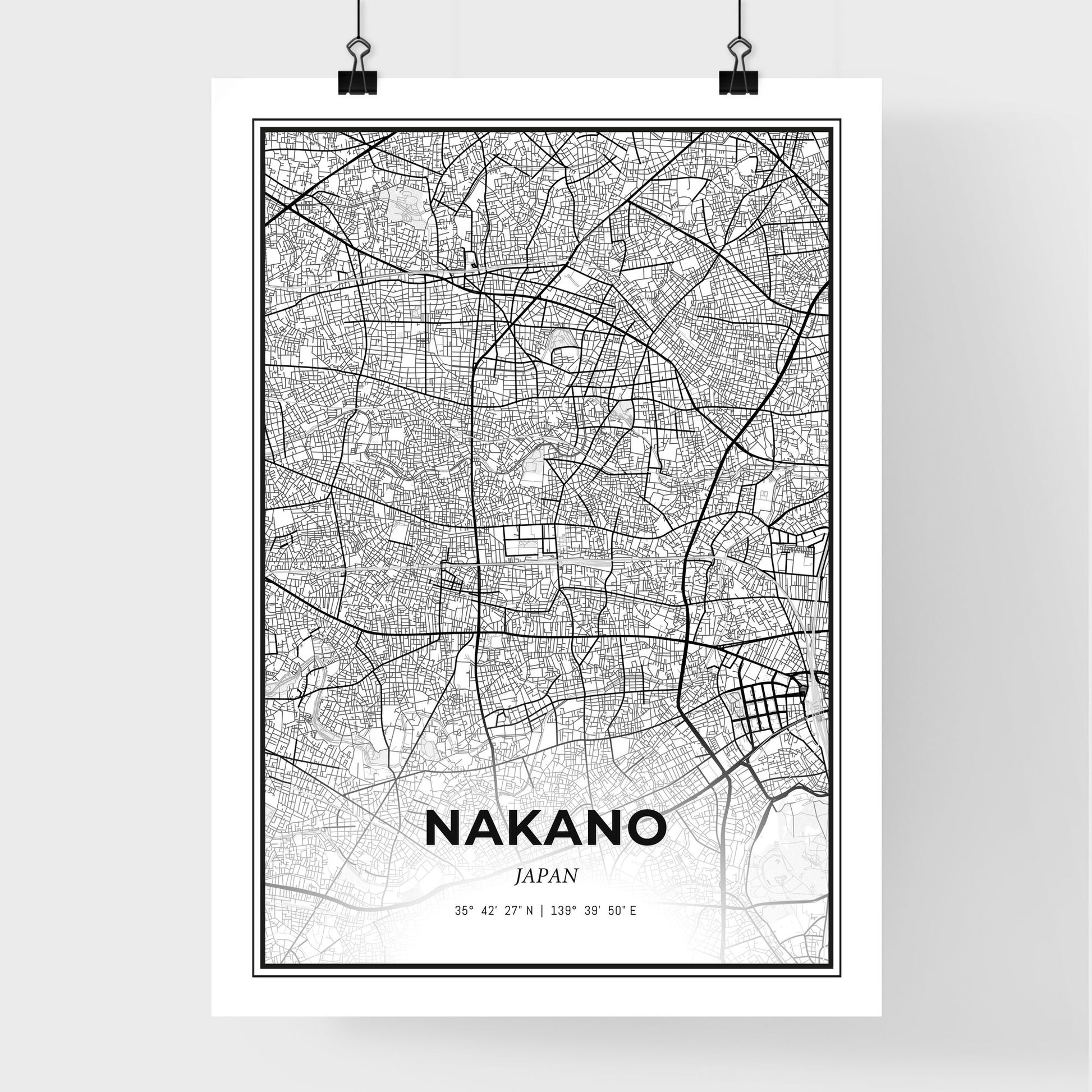 Nakano Japan - Premium City Map Poster