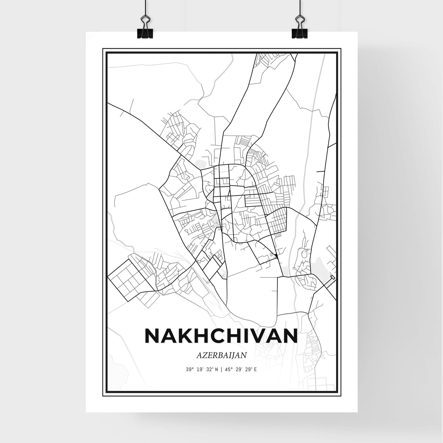 Nakhchivan Azerbaijan - Premium City Map Poster