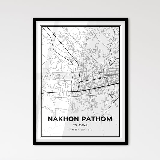 Nakhon Pathom Thailand - Scandinavian Style City Map for Modern Home Decor