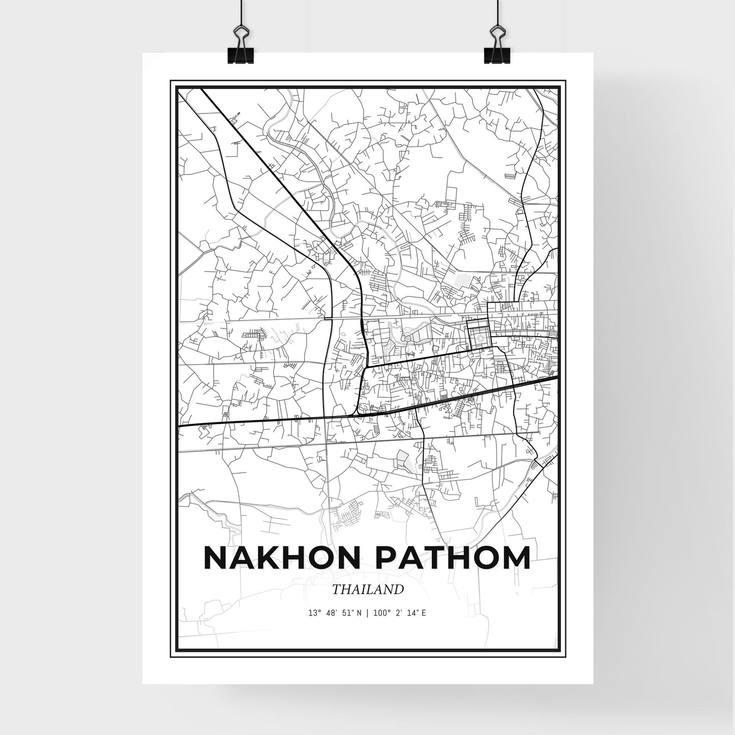 Nakhon Pathom Thailand - Premium City Map Poster