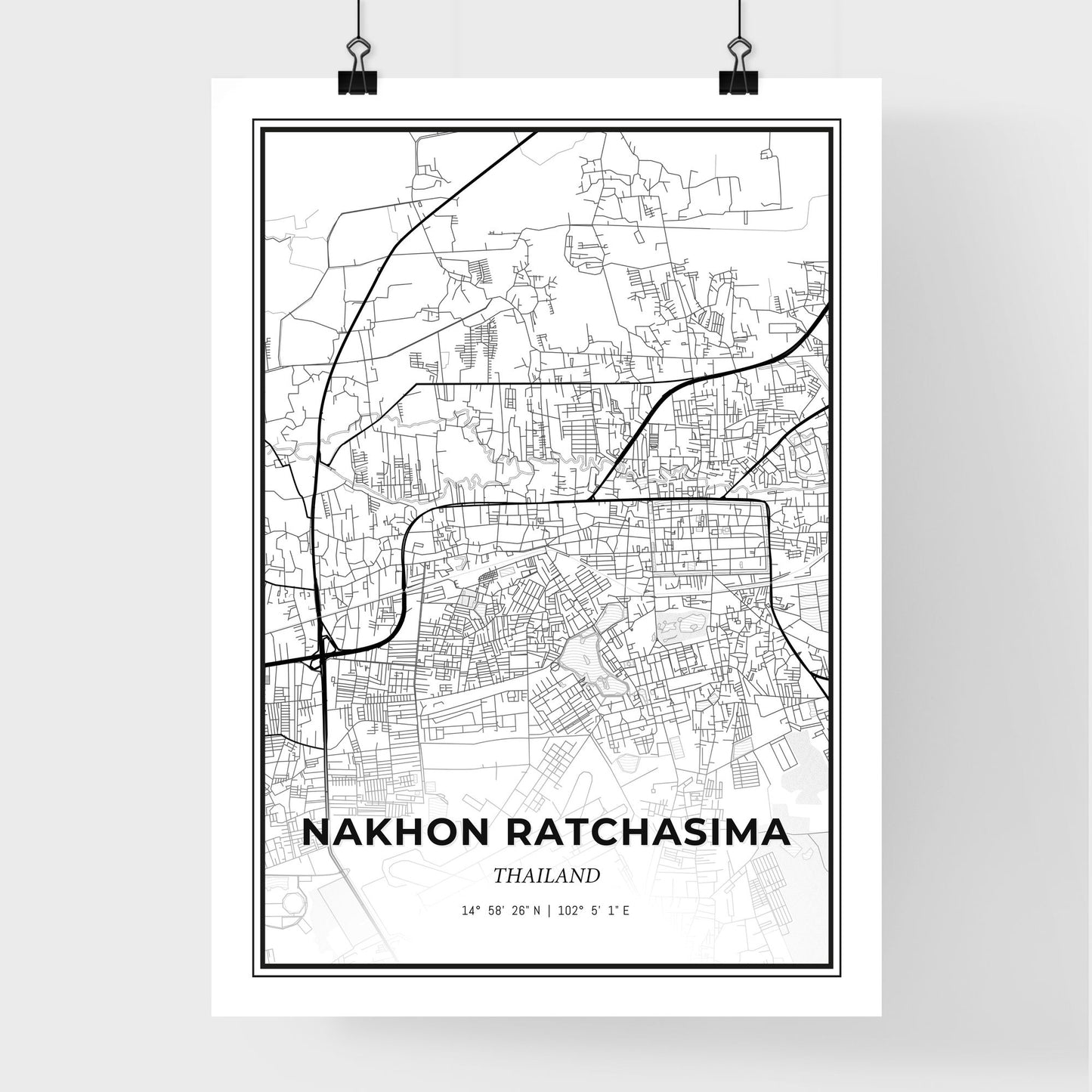 Nakhon Ratchasima Thailand - Premium City Map Poster