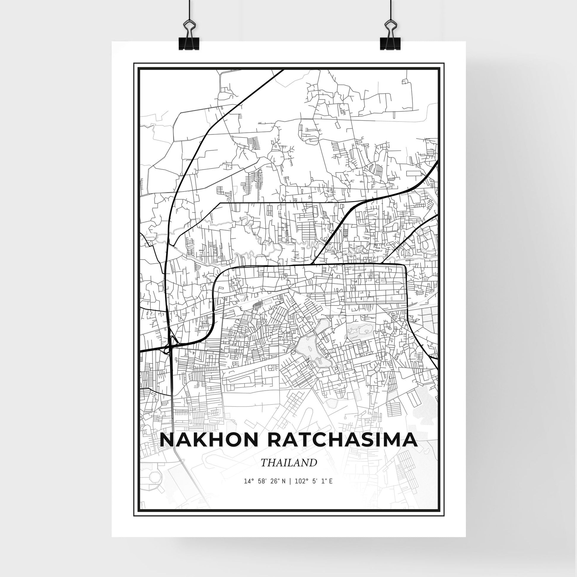 Nakhon Ratchasima Thailand - Premium City Map Poster