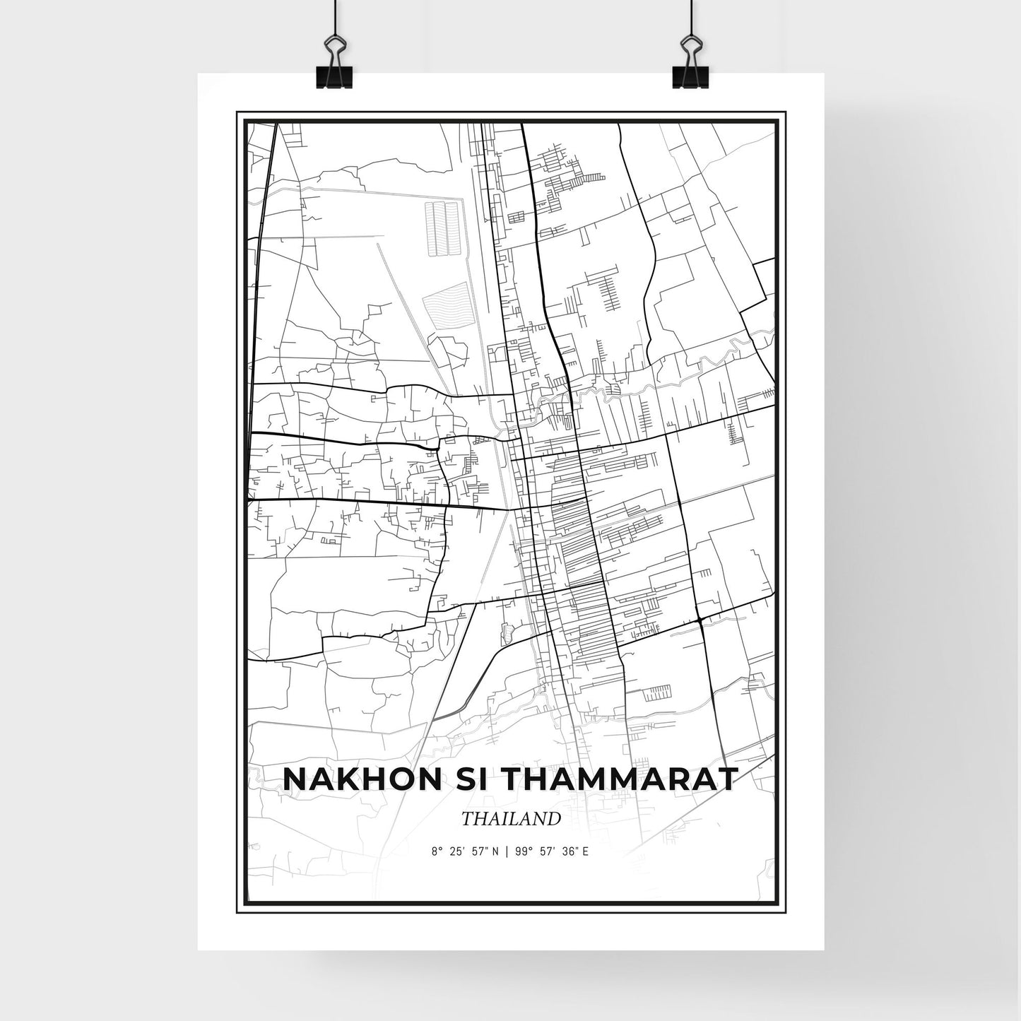 Nakhon Si Thammarat Thailand - Premium City Map Poster