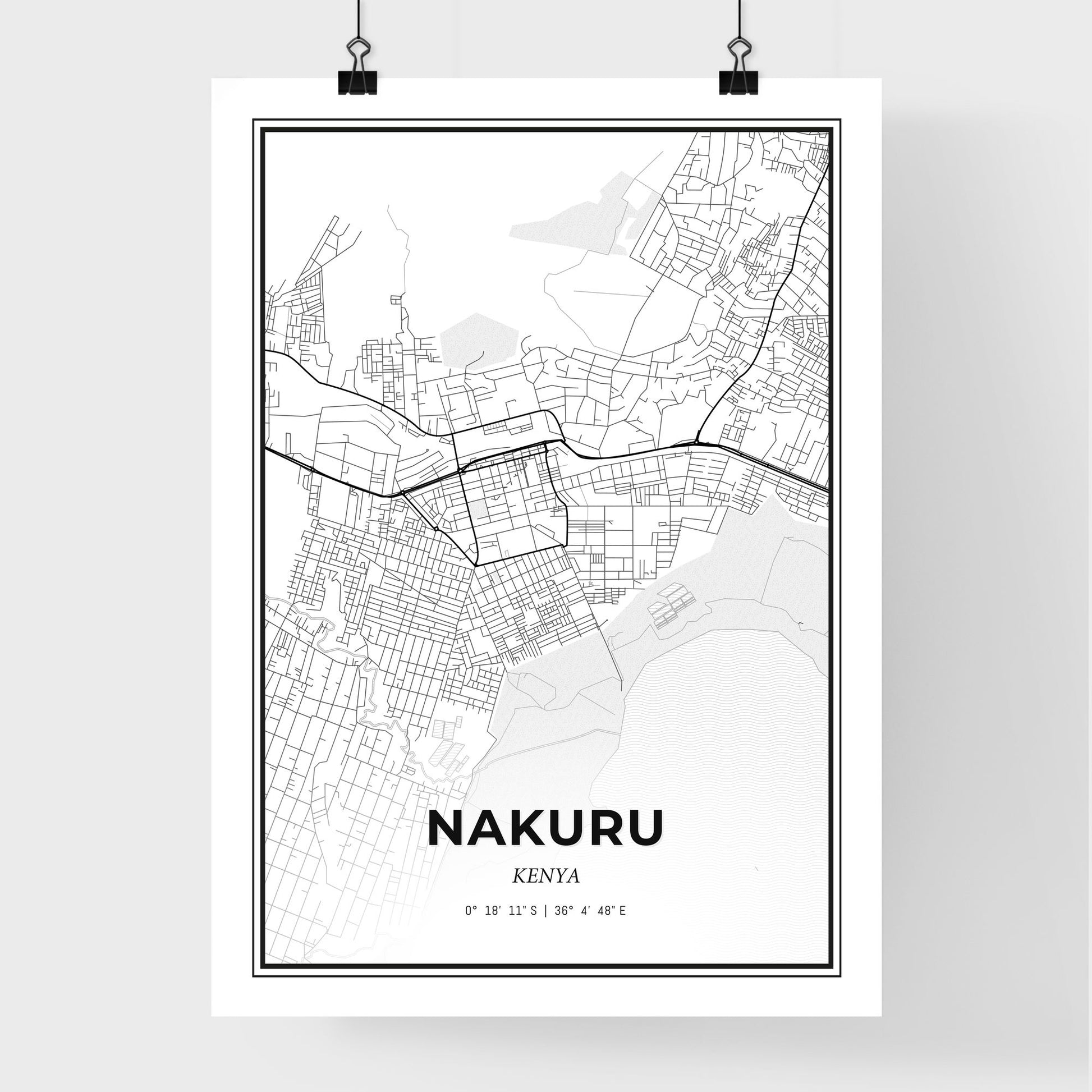 Nakuru Kenya - Premium City Map Poster