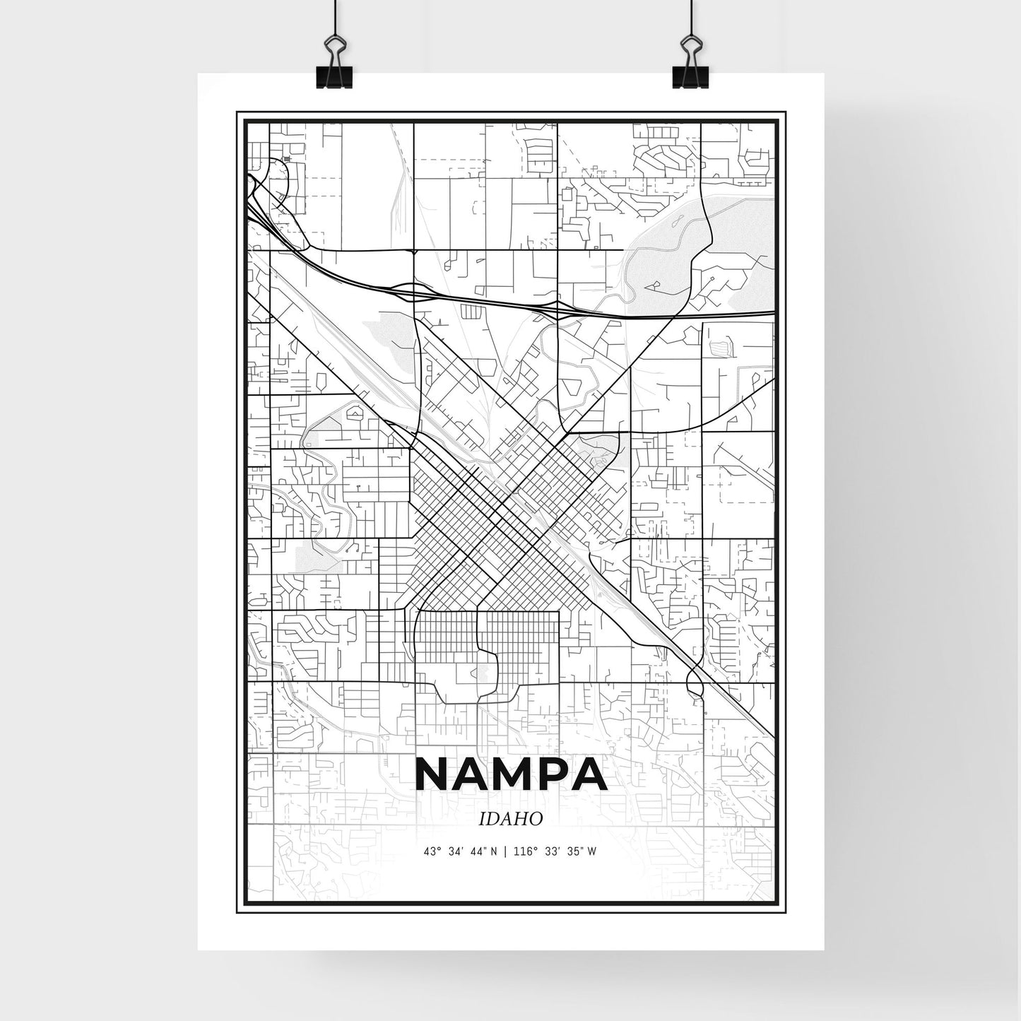 Nampa Idaho - Premium City Map Poster
